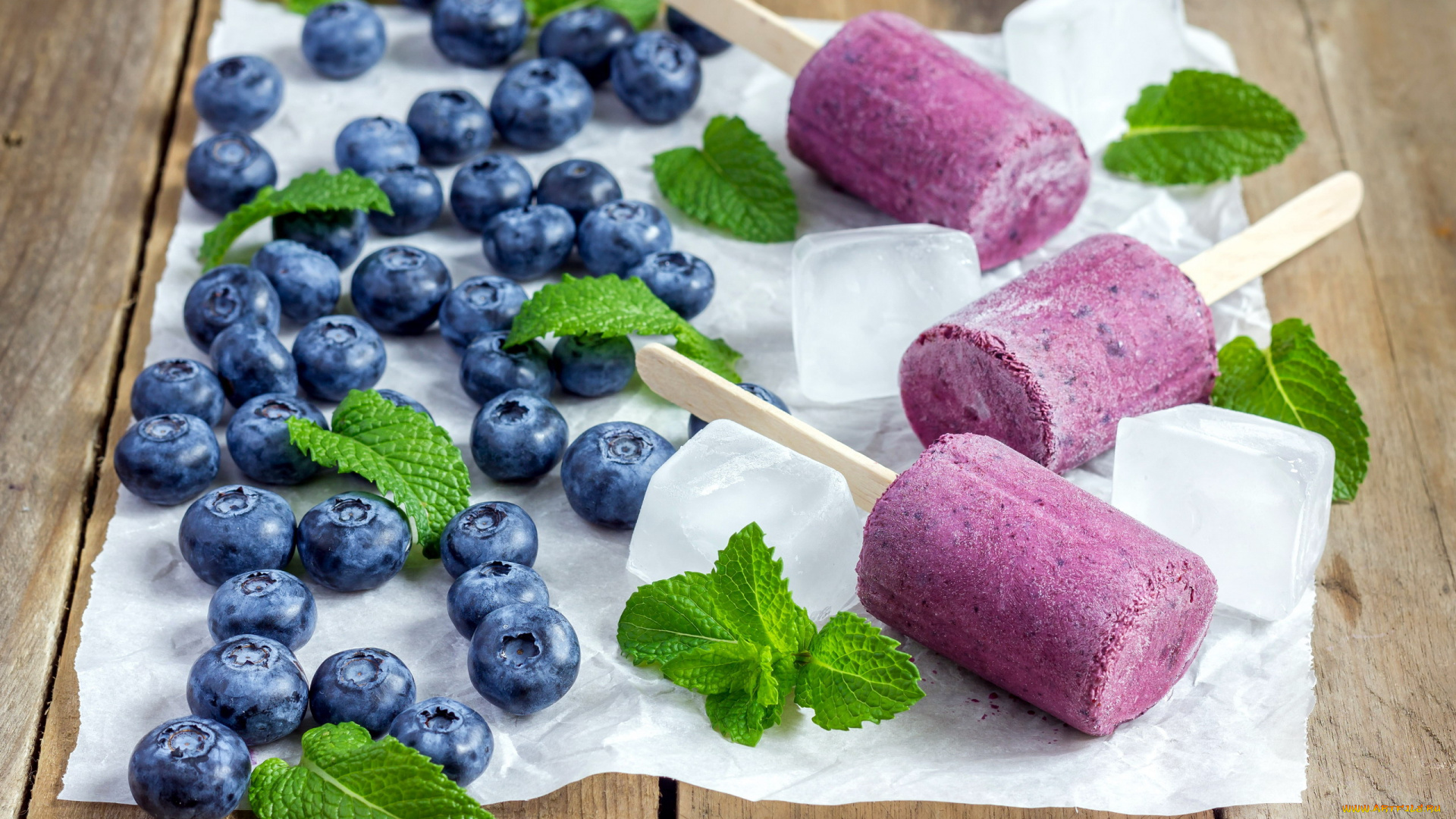 еда, мороженое, , десерты, мята, ягоды, черника, лакомство