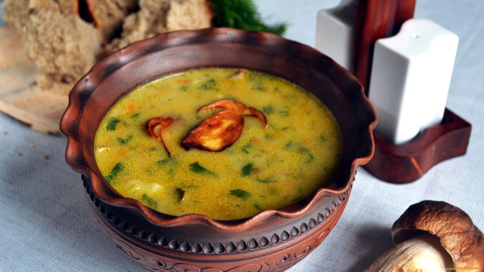 еда, первые, блюда, грибной, суп, боровик