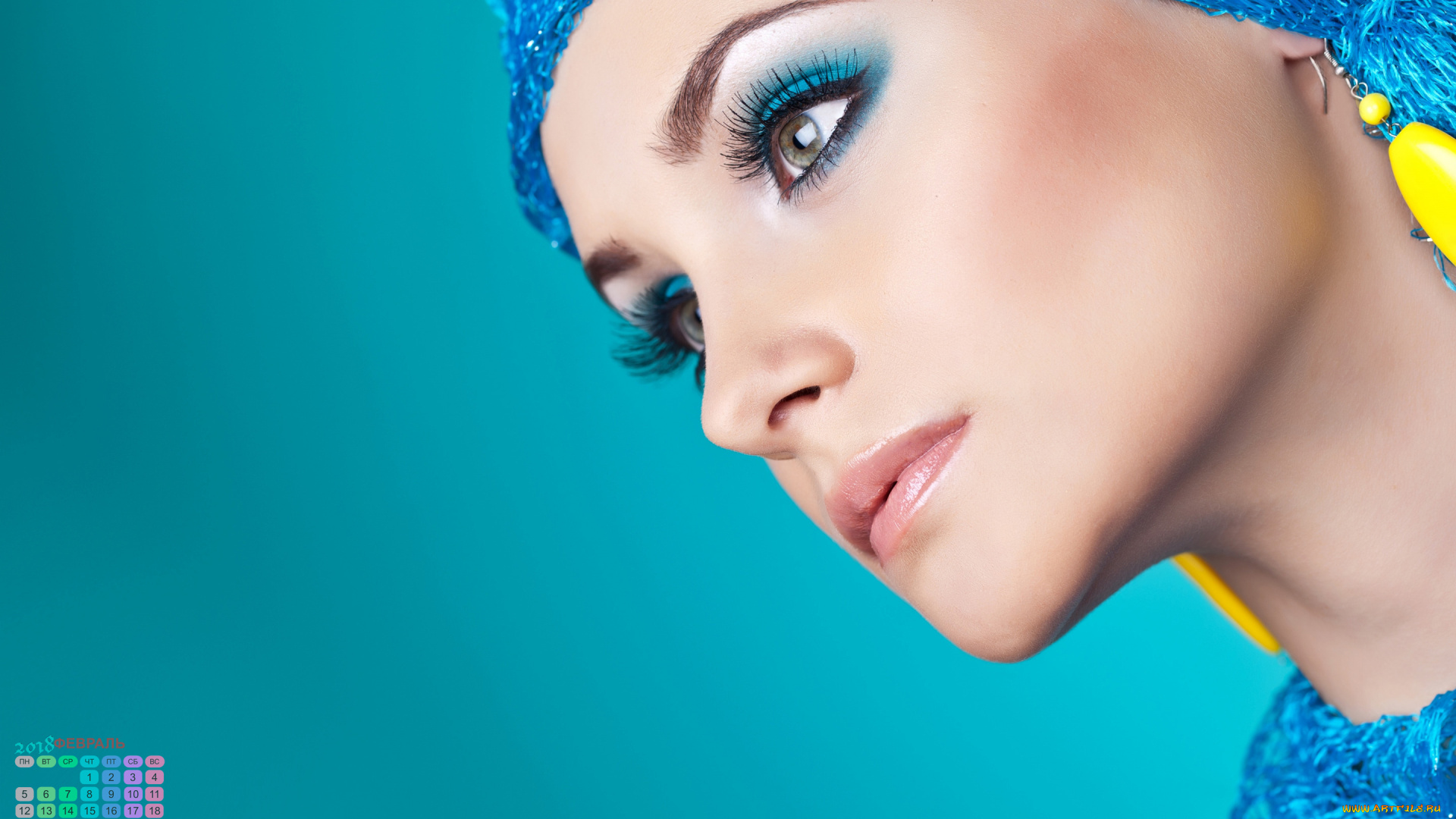 календари, девушки, взгляд, 2018, лицо