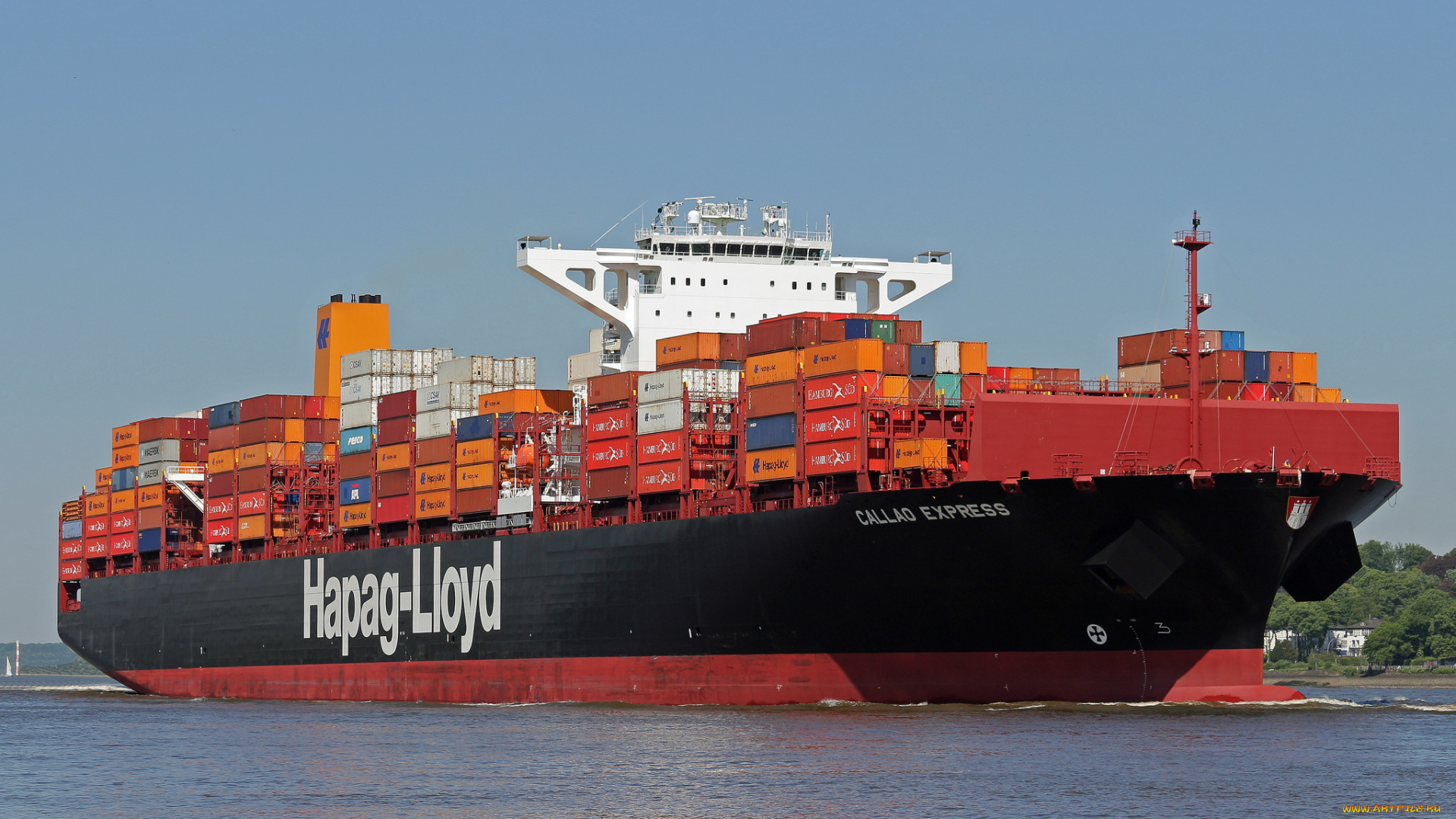 корабли, грузовые, суда, контейнеровоз
