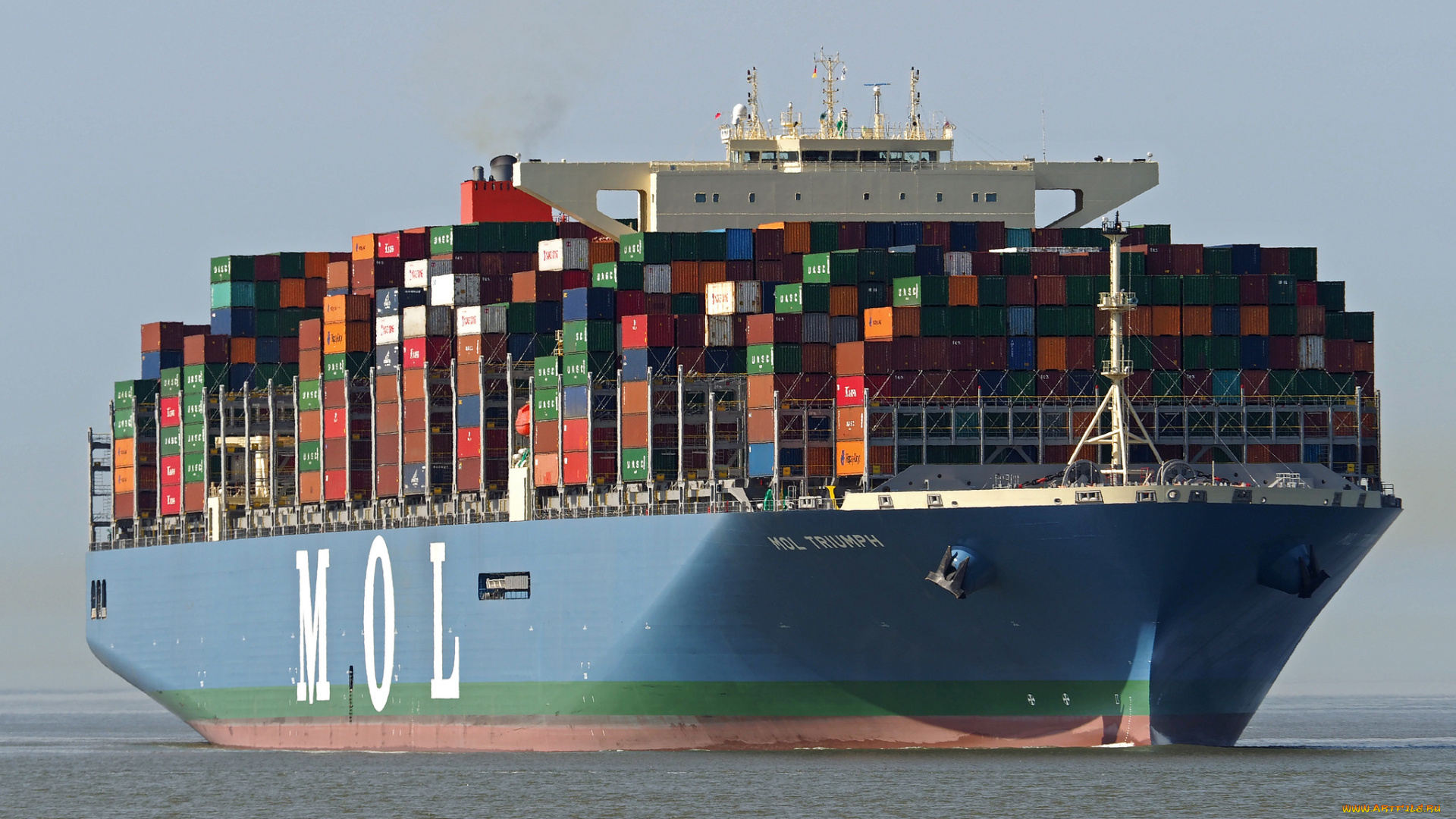 корабли, грузовые, суда, контейнеровоз