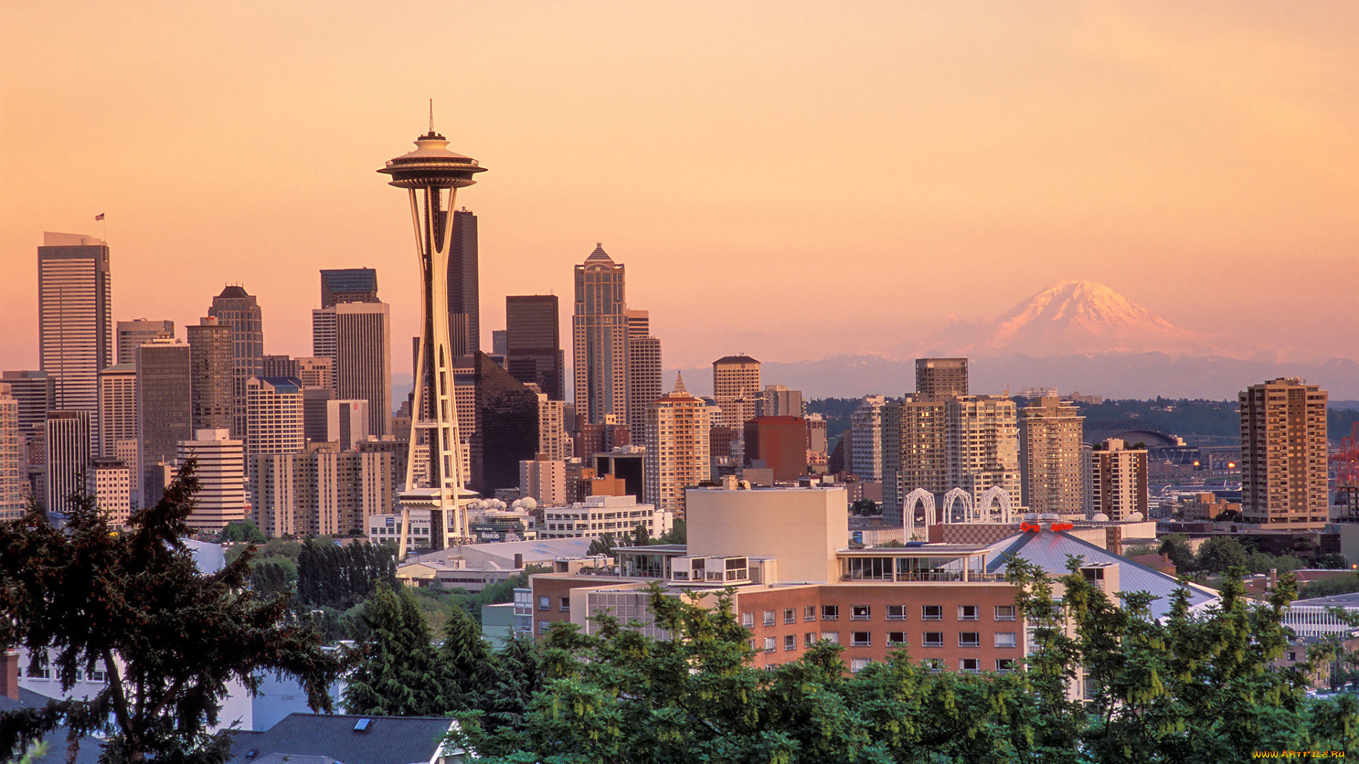 seattle, города, сиэтл, , сша, небоскребы, панорама