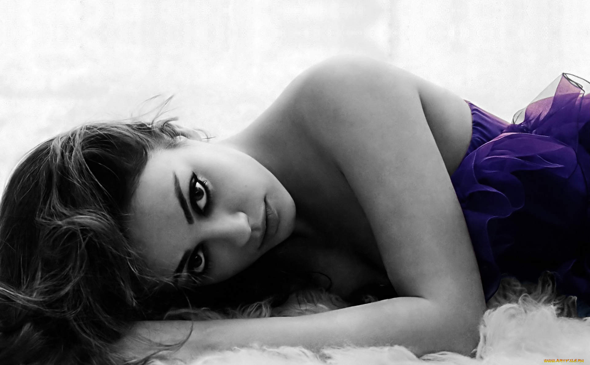 девушки, mila, kunis, платье, мех, актриса, мила, кунис