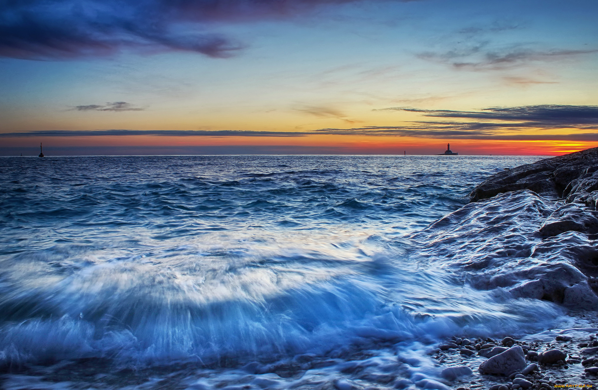 природа, моря, океаны, простор