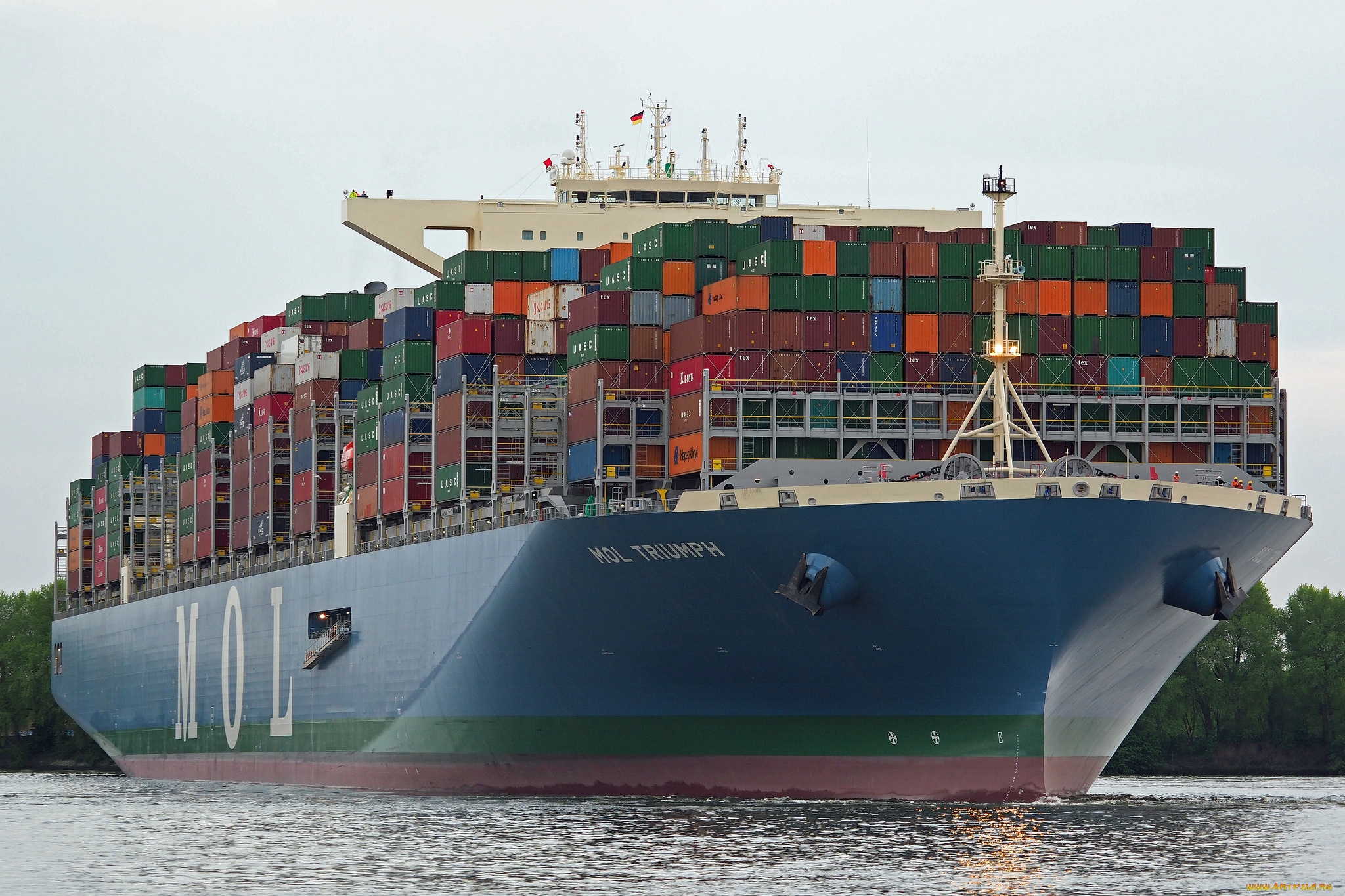 корабли, грузовые, суда, контейнеровоз