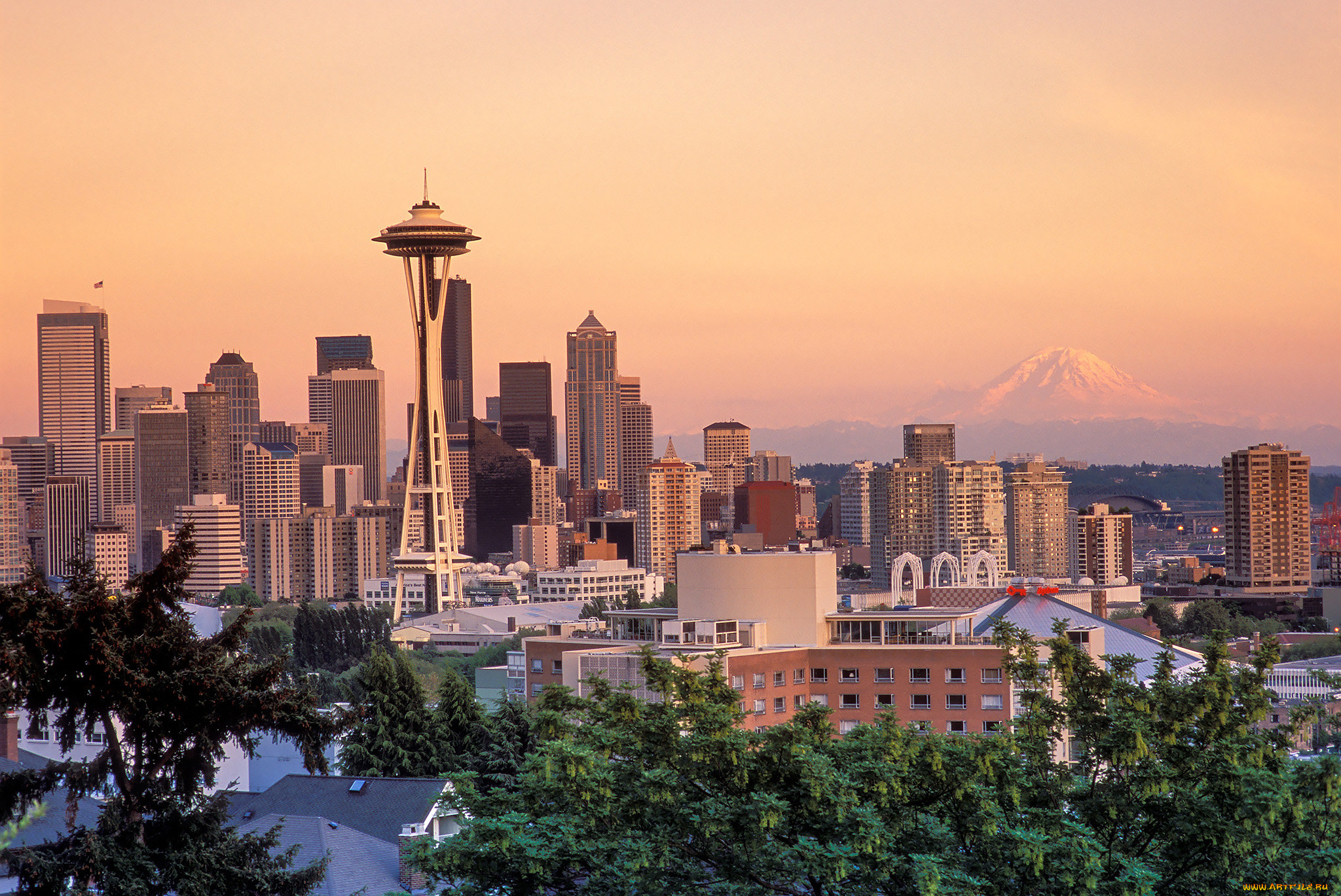 seattle, города, сиэтл, , сша, небоскребы, панорама