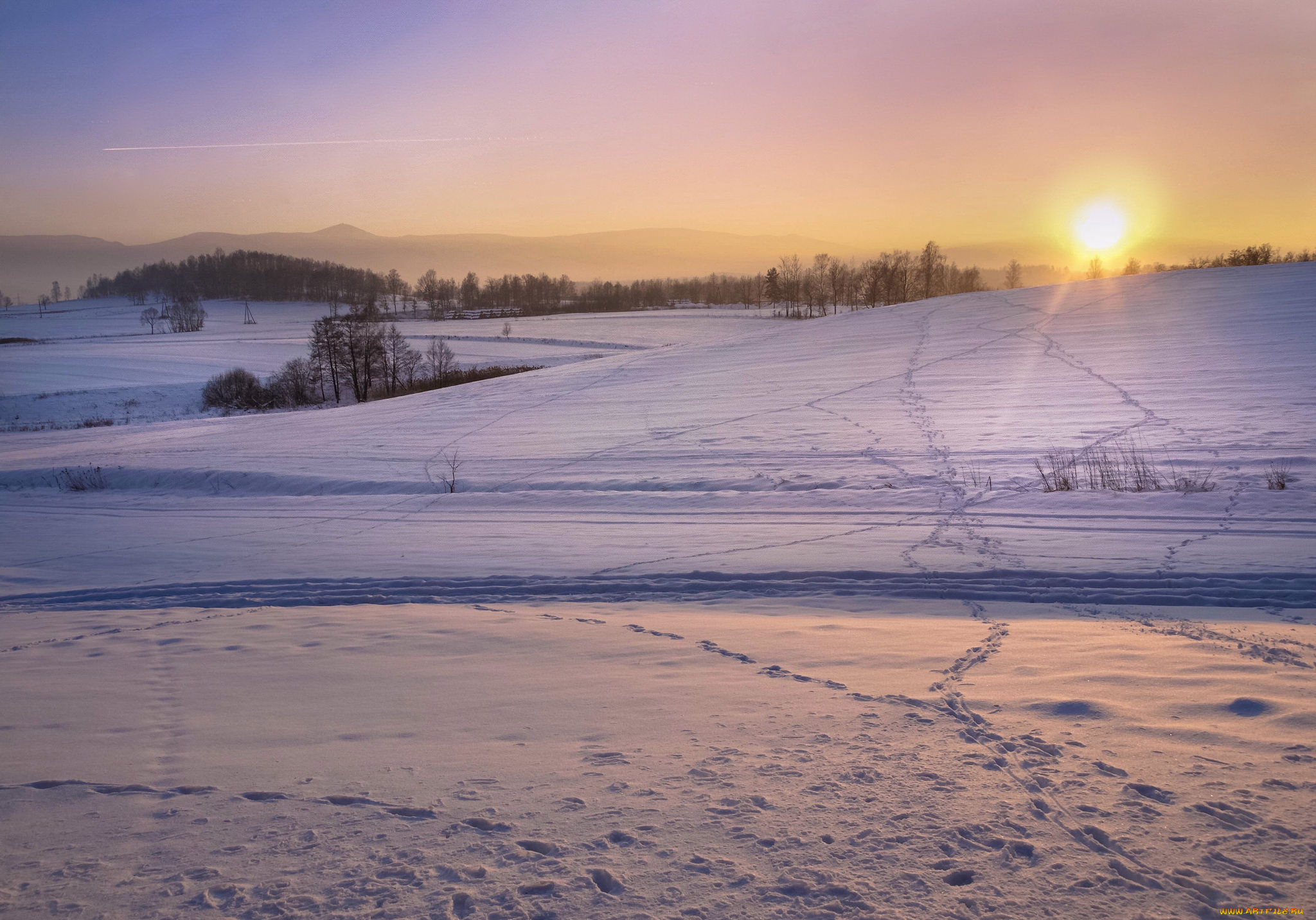 природа, зима, простор