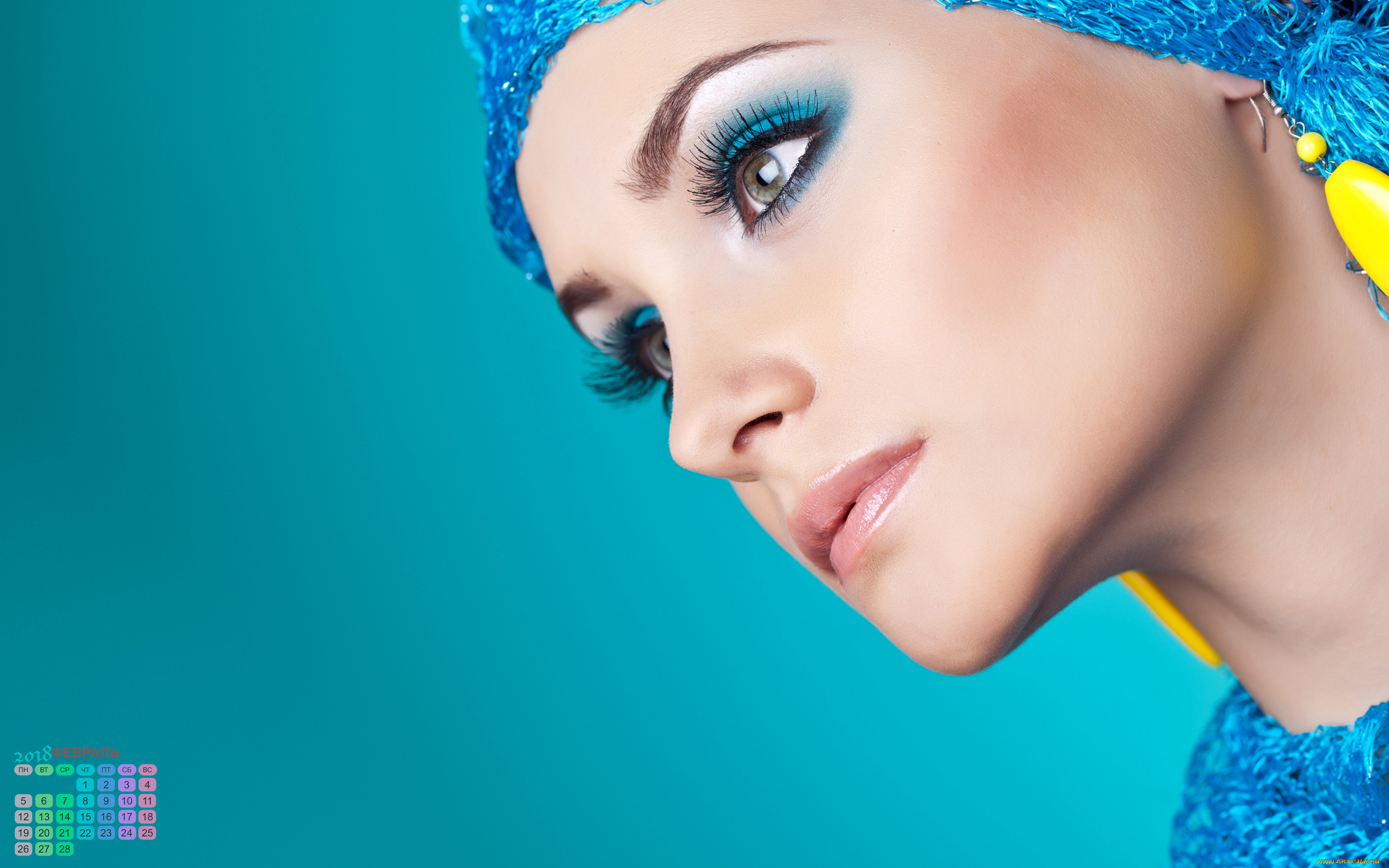 календари, девушки, взгляд, 2018, лицо