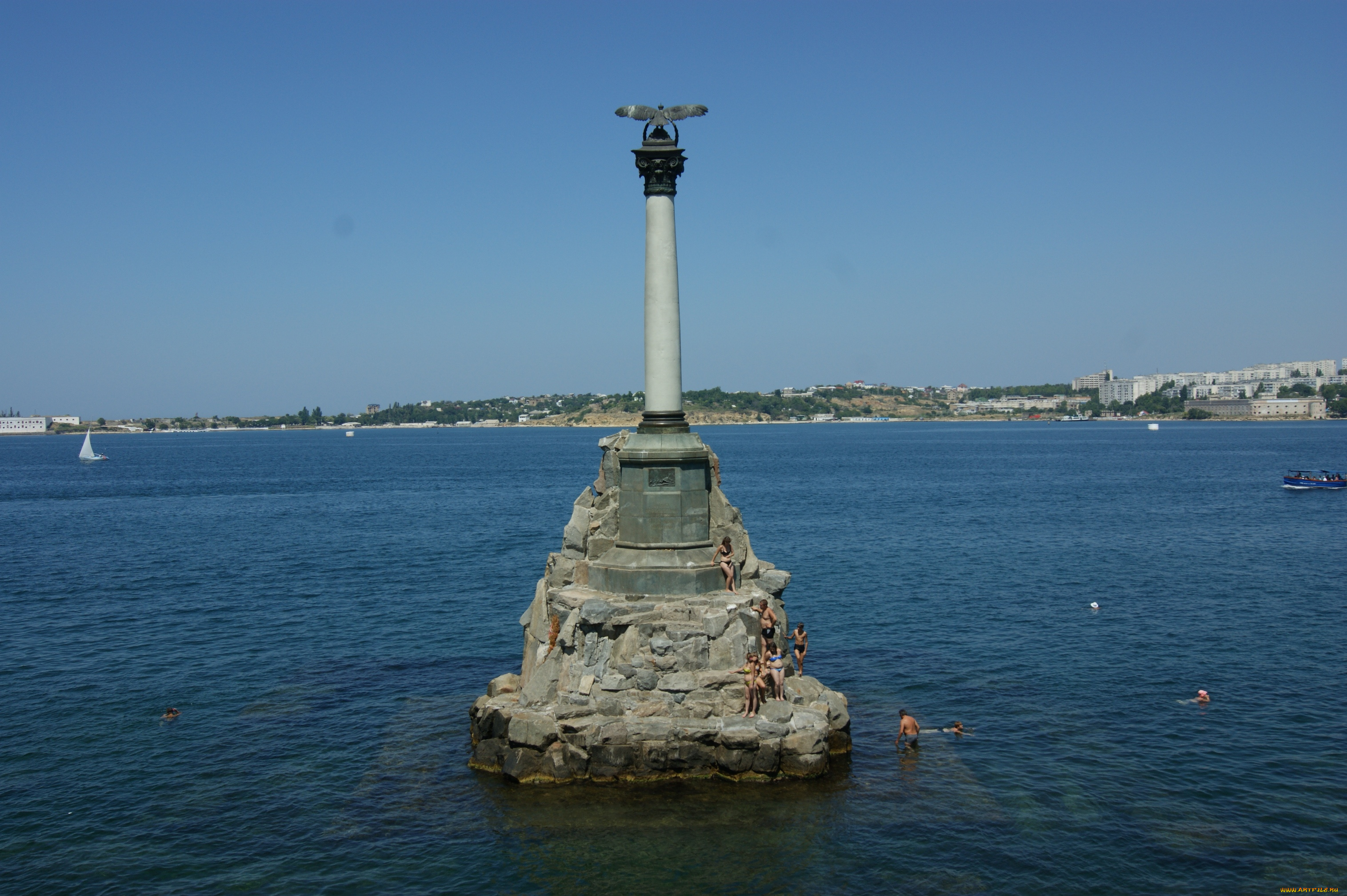 севастополь, города, -, памятники, , скульптуры, , арт-объекты, отдыхающие, небо, море, памятник