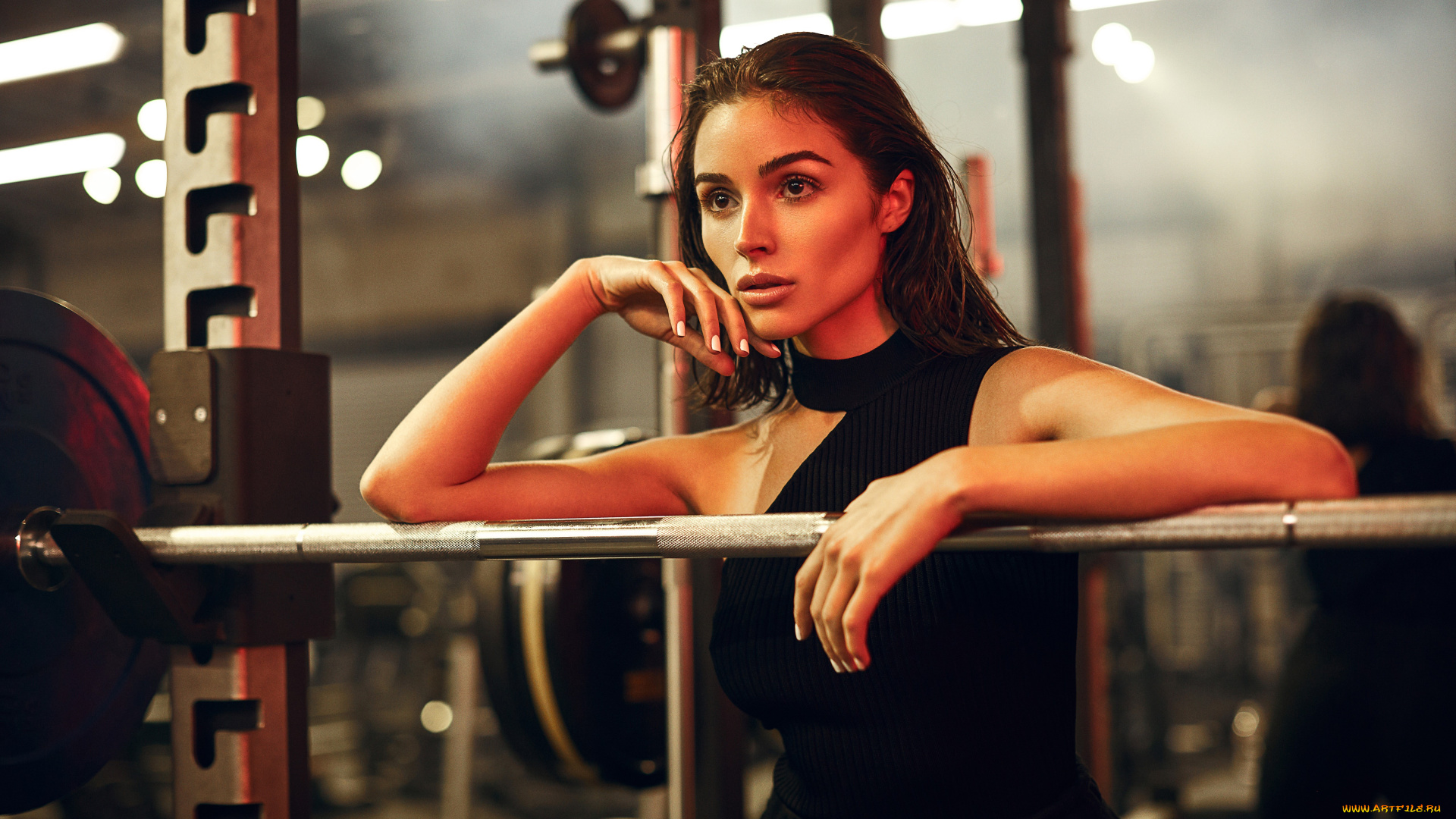 девушки, olivia, culpo, топ, шатенка, зеркало, штанга