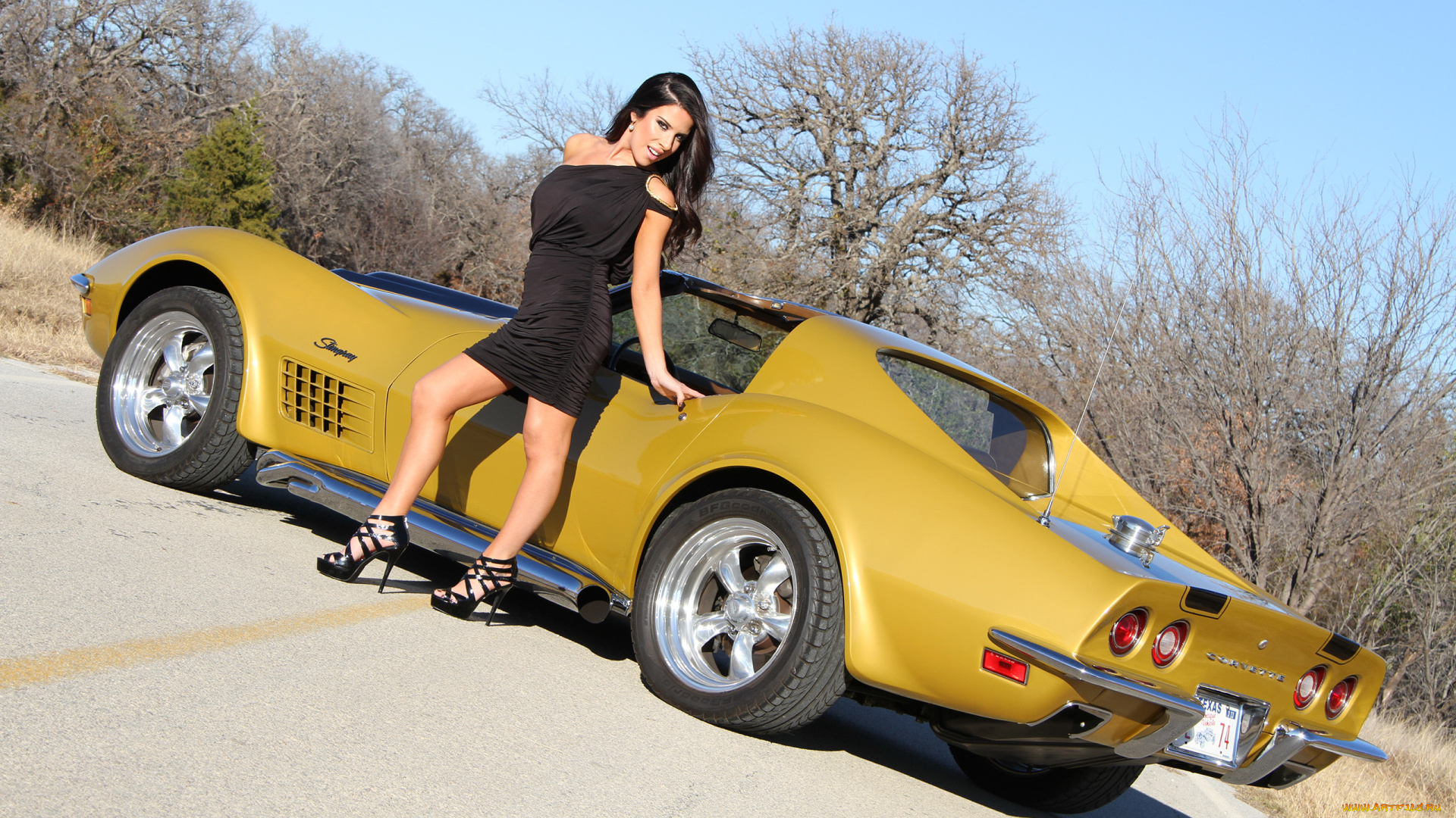 автомобили, -авто, с, девушками, красивая, девушка, corvette