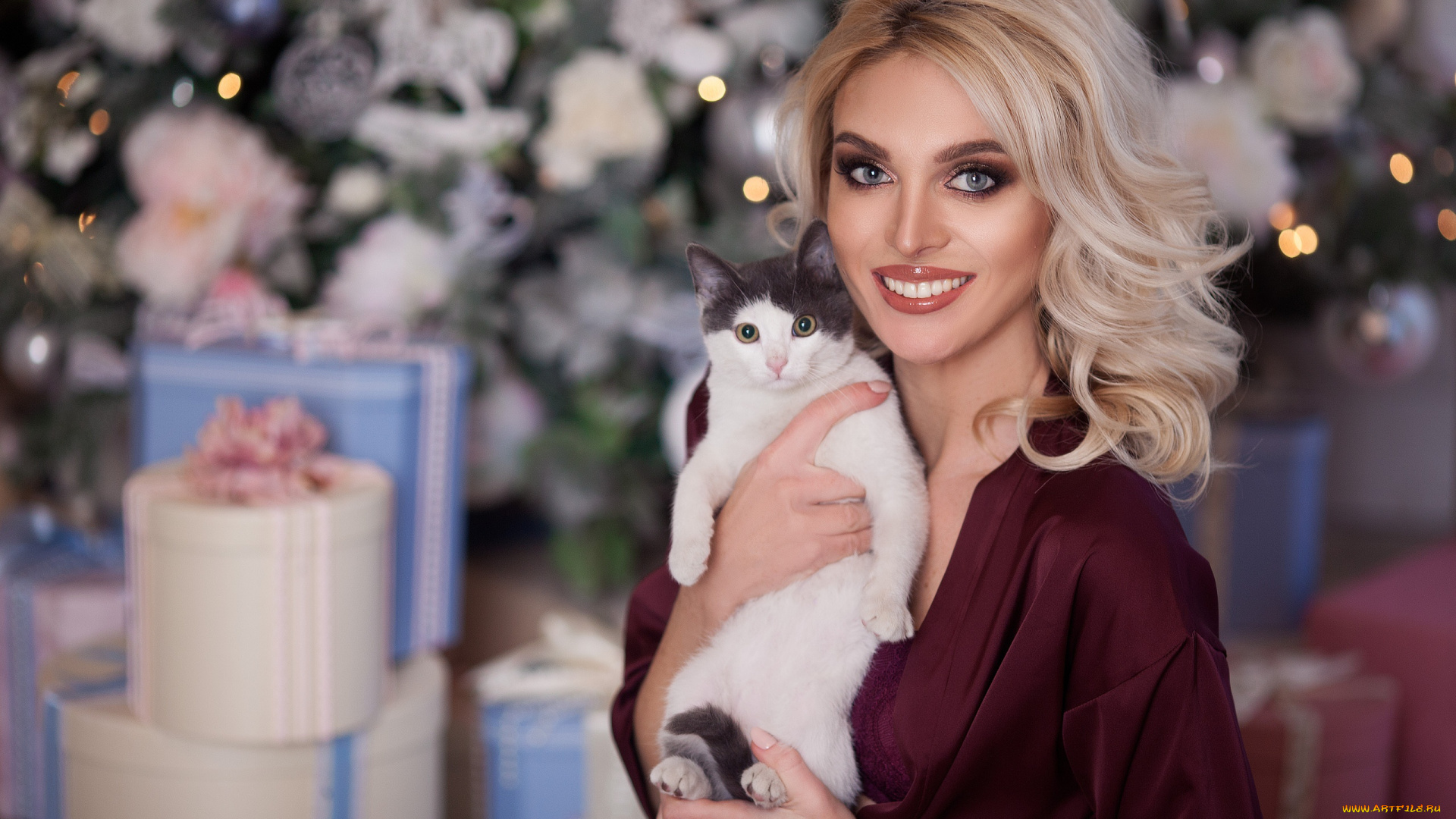 девушки, -unsort, , блондинки, , светловолосые, сексуальная, девушка, кот, кошка, модель, портрет, лицо, макияж, флирт, красотка, взгляд, поза, блондинка, анютка, бережная