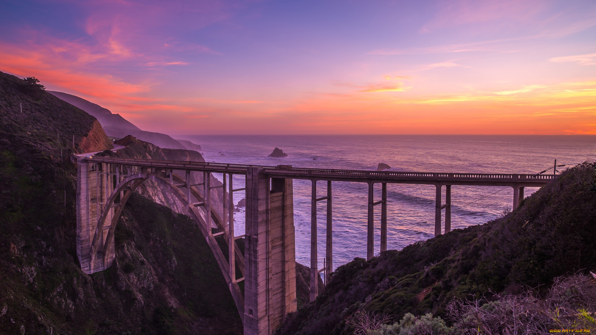 города, -, мосты, мост, горы