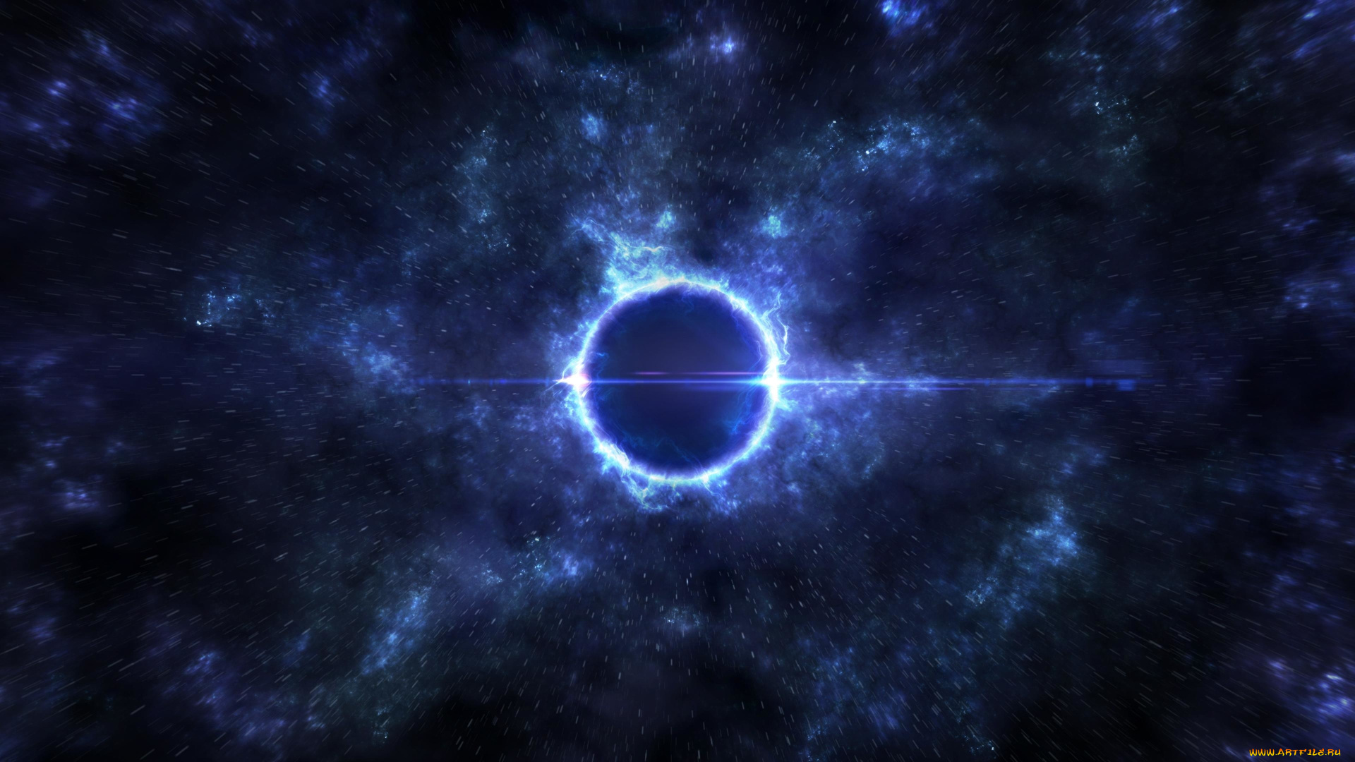 космос, арт, лучи, черная, дыра