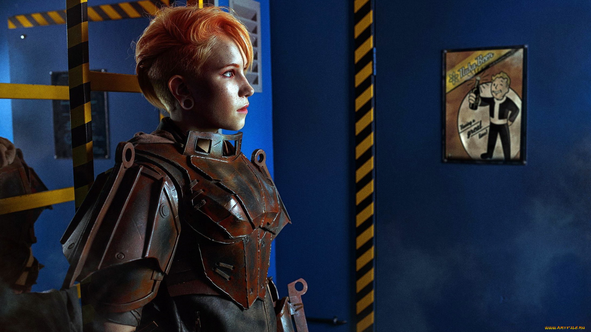 разное, cosplay, , косплей, fallout-4, рыжая, девушка, доспехи