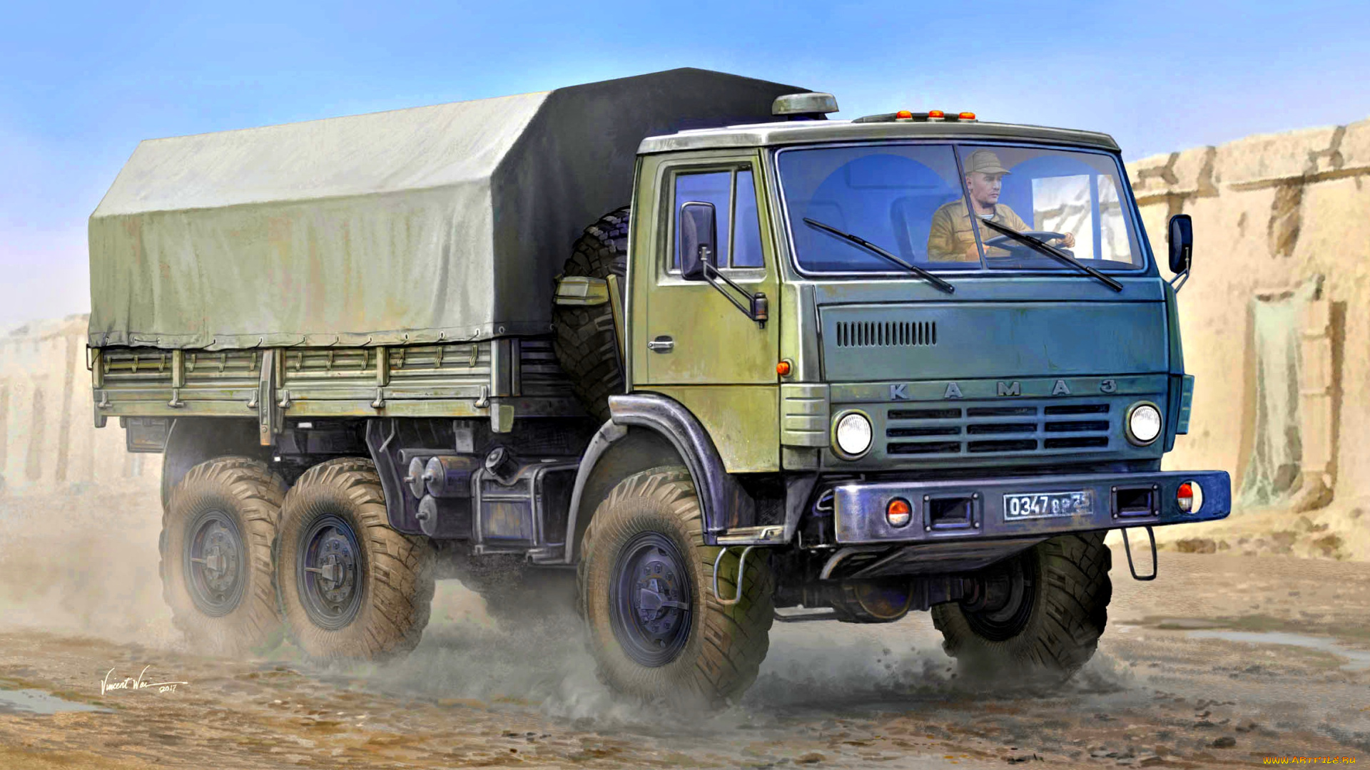 рисованное, армия, камаз