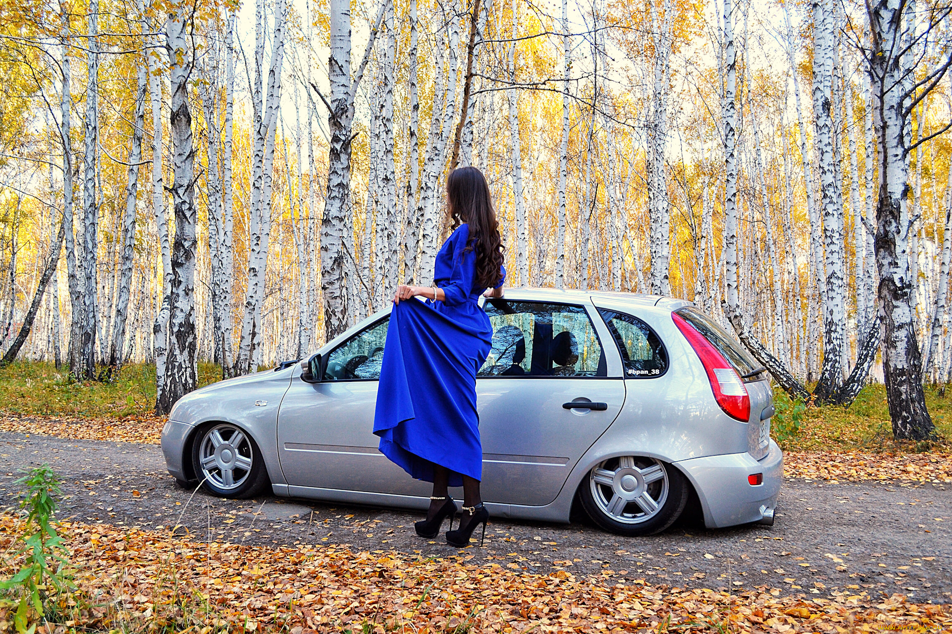 лада, калина, автомобили, -авто, с, девушками, лада, ваз, хэтчбек, девушка, осень, калина, автомобиль, дорога, деревья