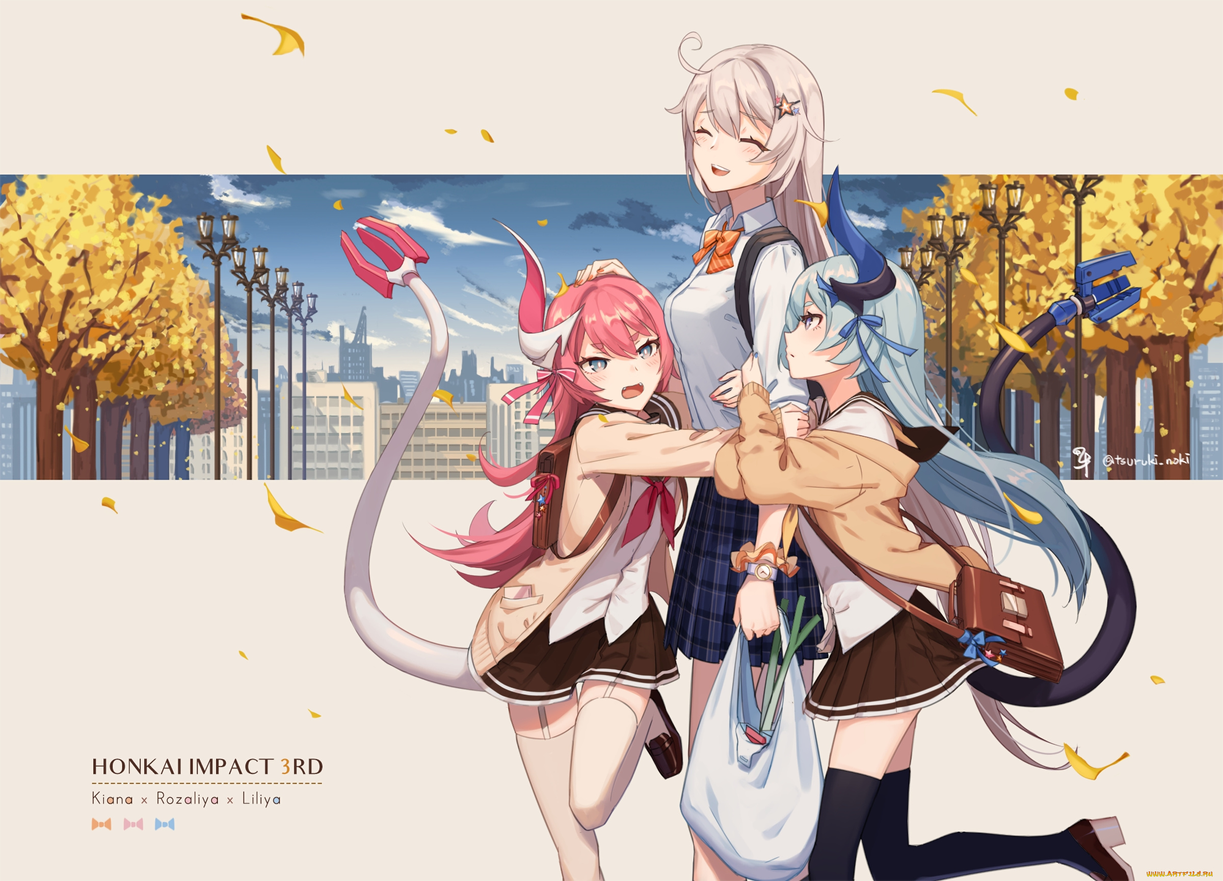 аниме, honkai, impact, 3rd, rozaliya, olenyeva, kiana, kaslana, liliya