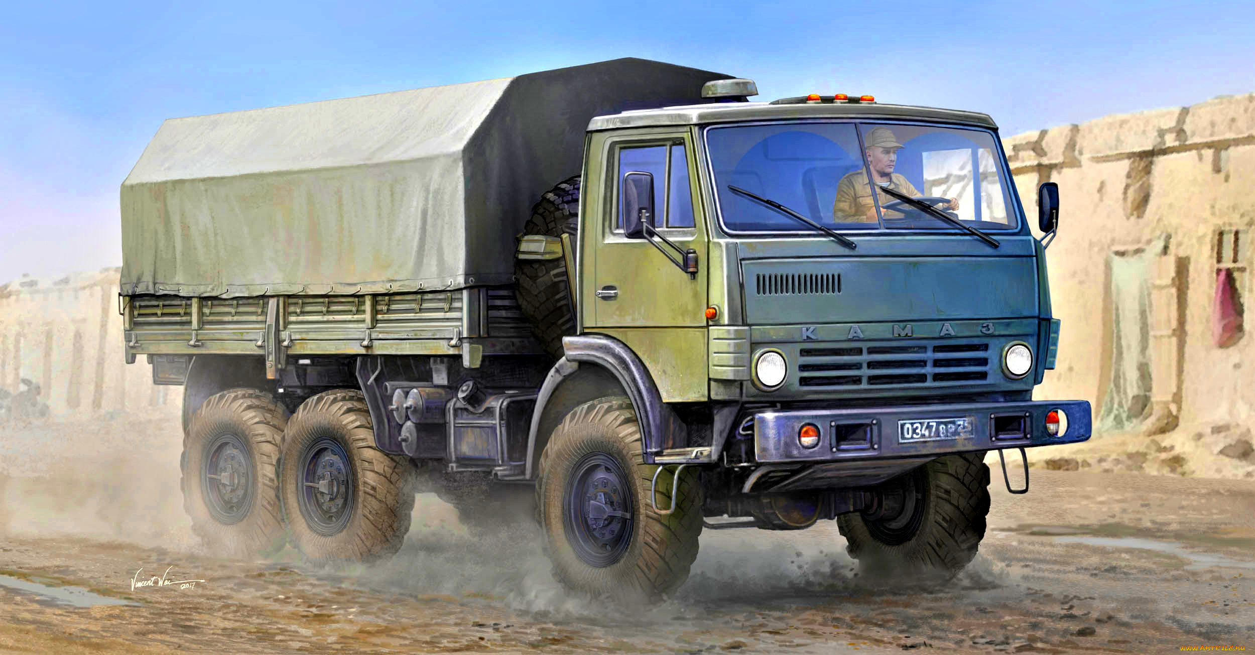 рисованное, армия, камаз