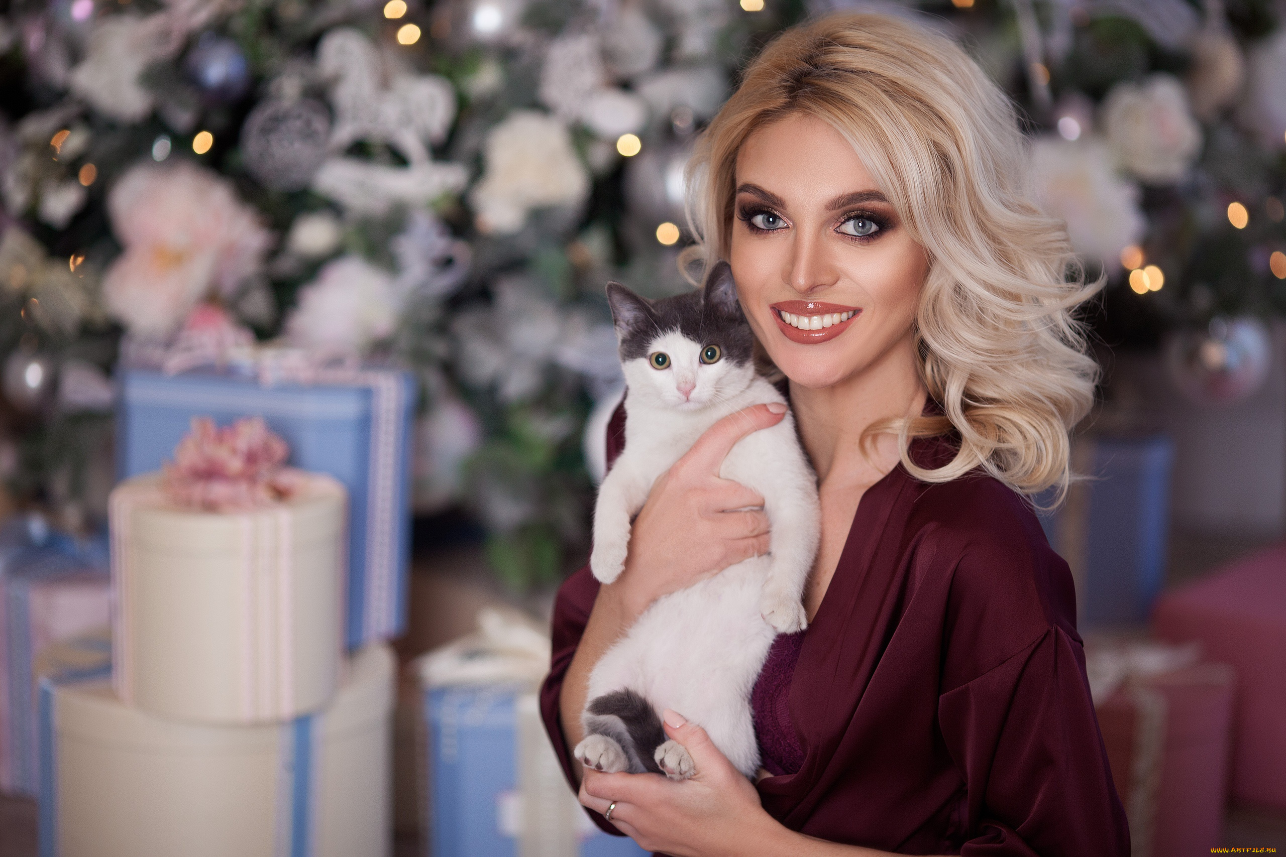 девушки, -unsort, , блондинки, , светловолосые, сексуальная, девушка, кот, кошка, модель, портрет, лицо, макияж, флирт, красотка, взгляд, поза, блондинка, анютка, бережная