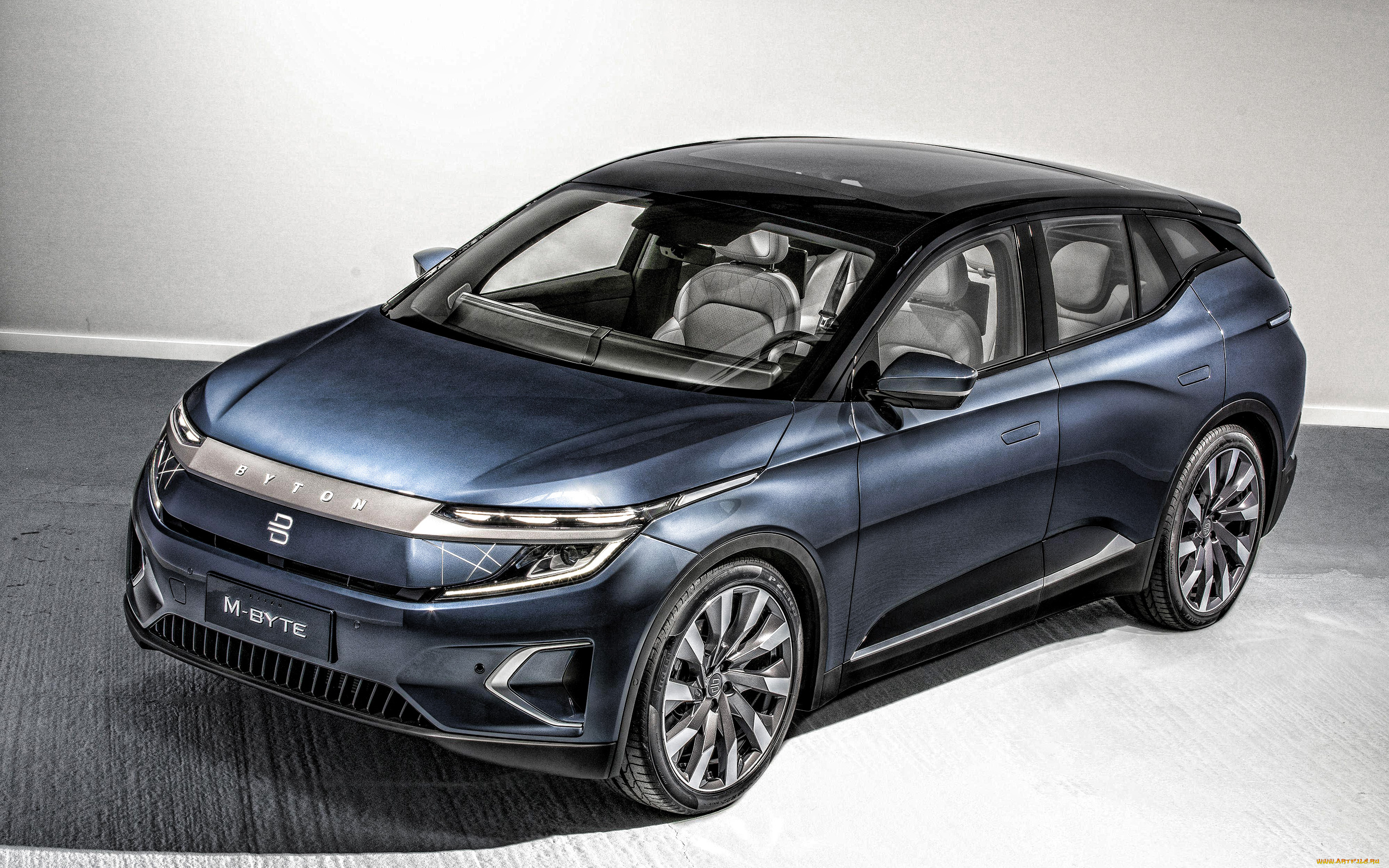 2020, byton, m-byte, автомобили, -unsort, китайские, электромобили, mbyte, серый, новый, внедорожник, вид, спереди, экстерьер, 2020, byton, m-byte