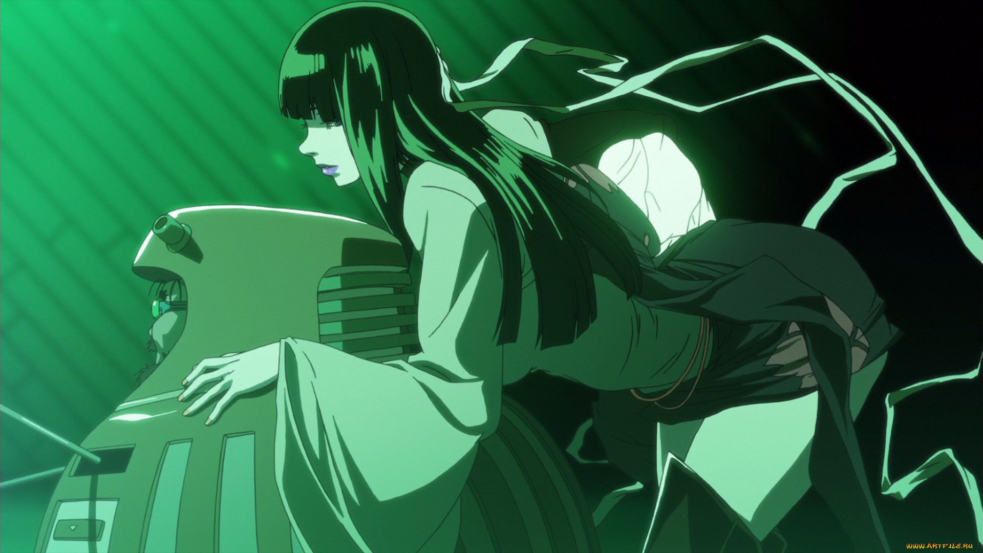 аниме, afro, samurai, девушка, робот