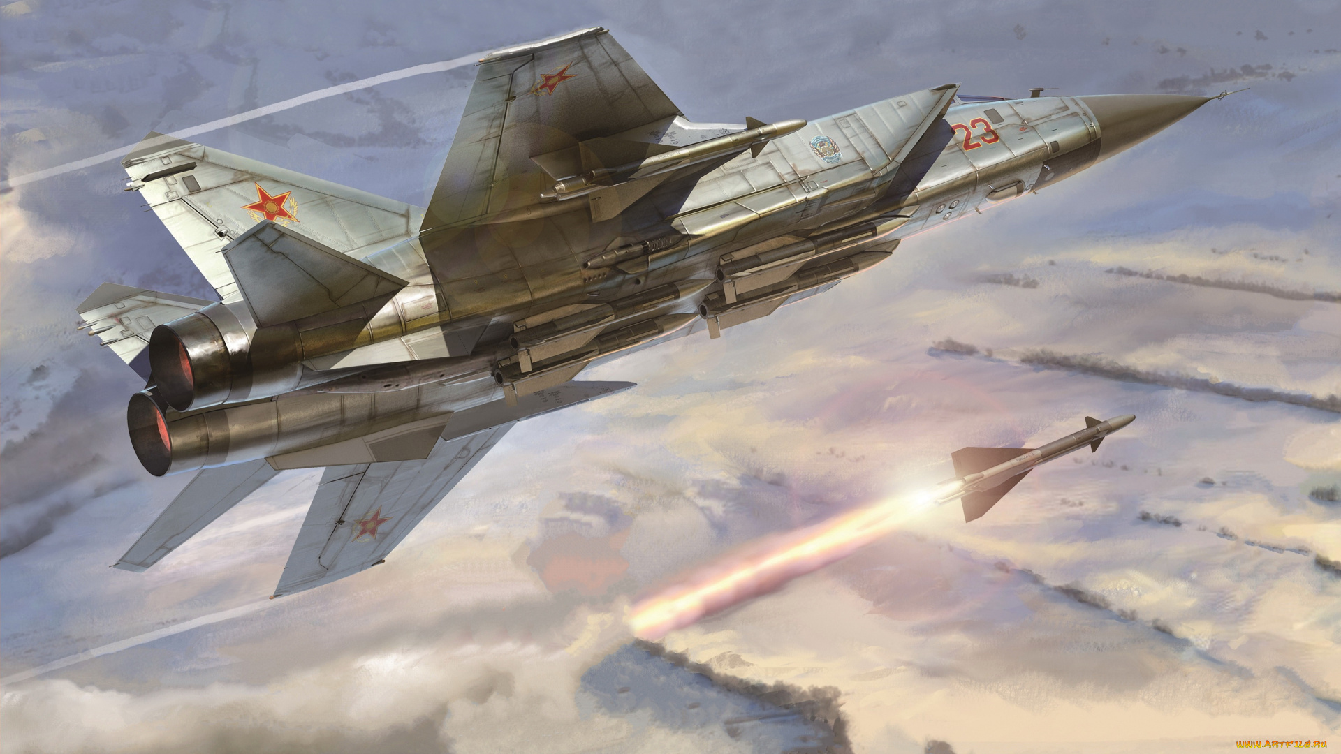 авиация, 3д, рисованые, v-graphic, казахстан, истребитель-перехватчик, миг-31б, всепогодный, истребитель, mikoyan, mig-31b, foxhound