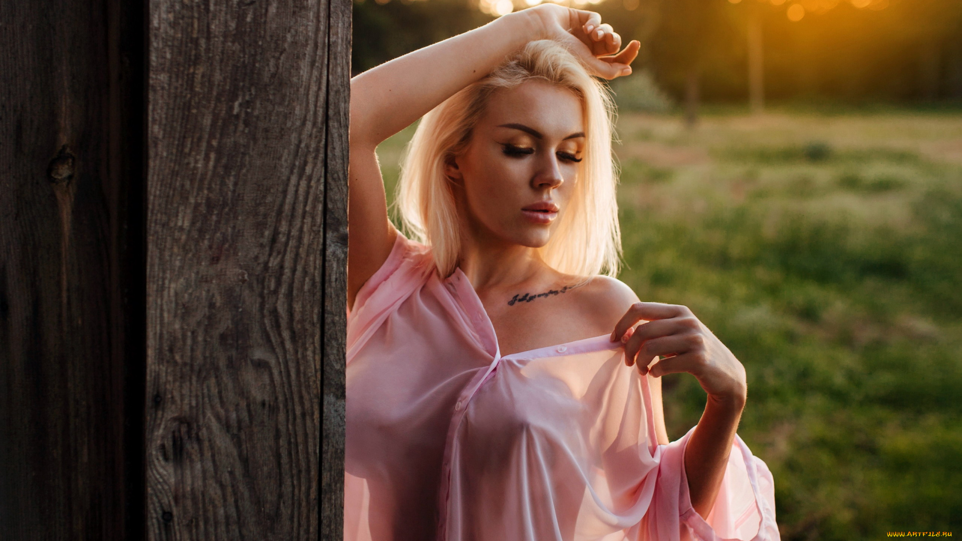 девушки, -, блондинки, , светловолосые, тату, поза, блондинка