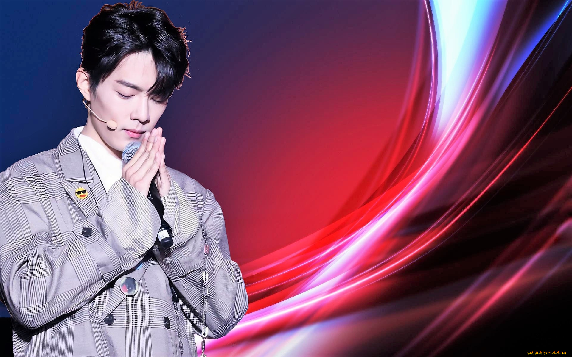 мужчины, xiao, zhan, актер, пиджак, микрофон