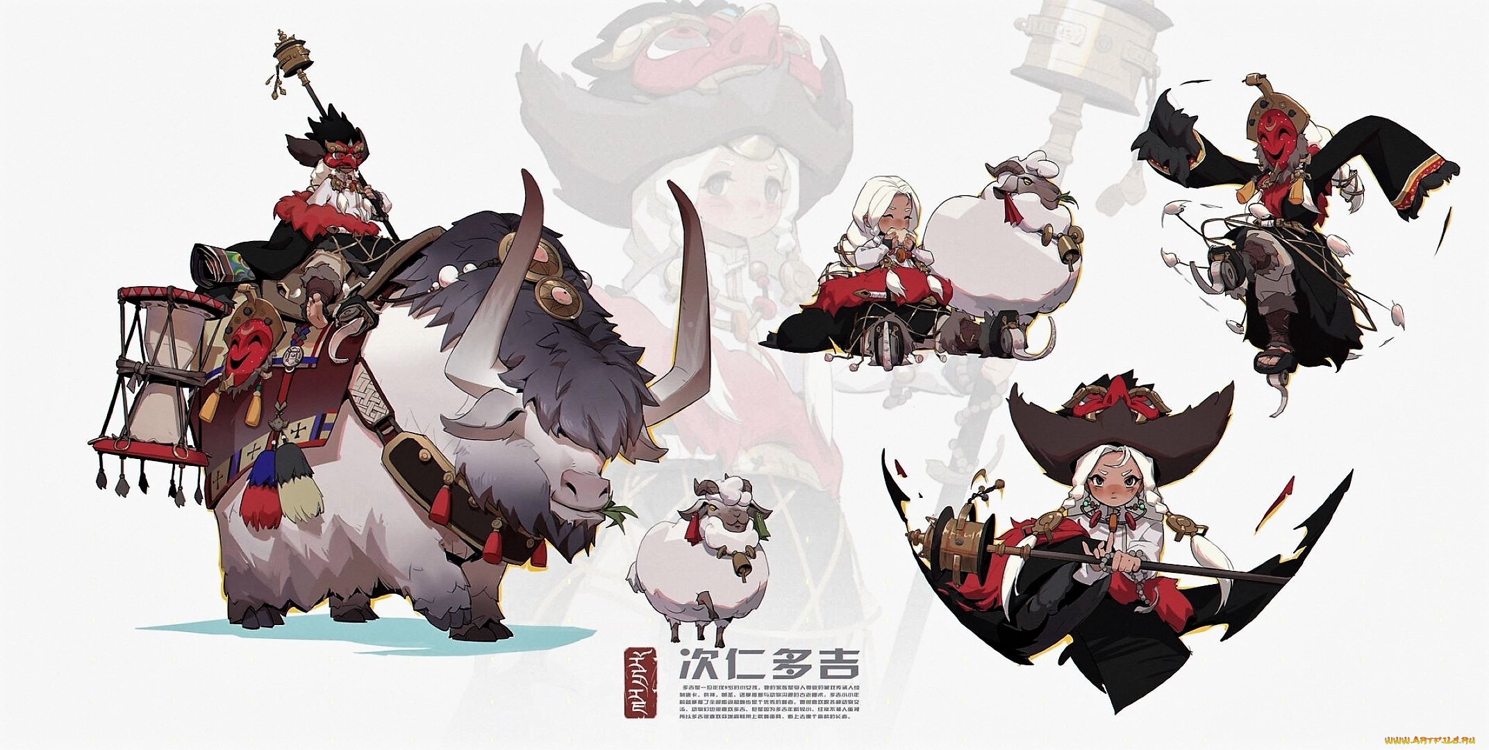 аниме, unknown, , другое, , бык, баран, девочка