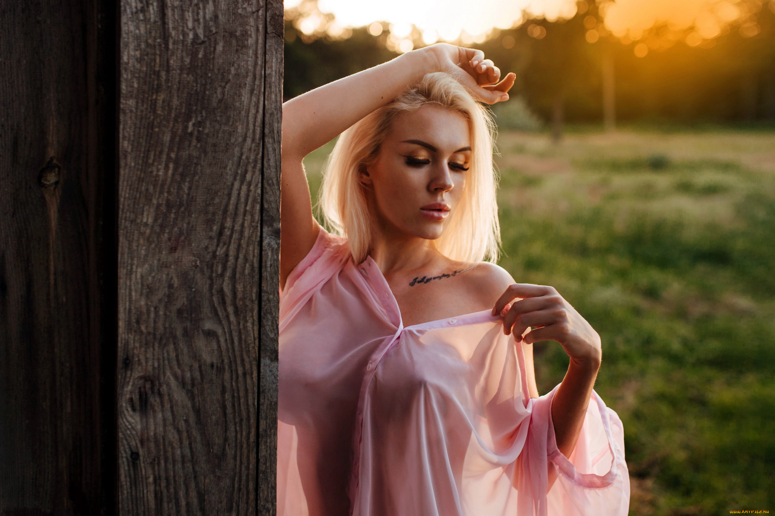 девушки, -, блондинки, , светловолосые, тату, поза, блондинка