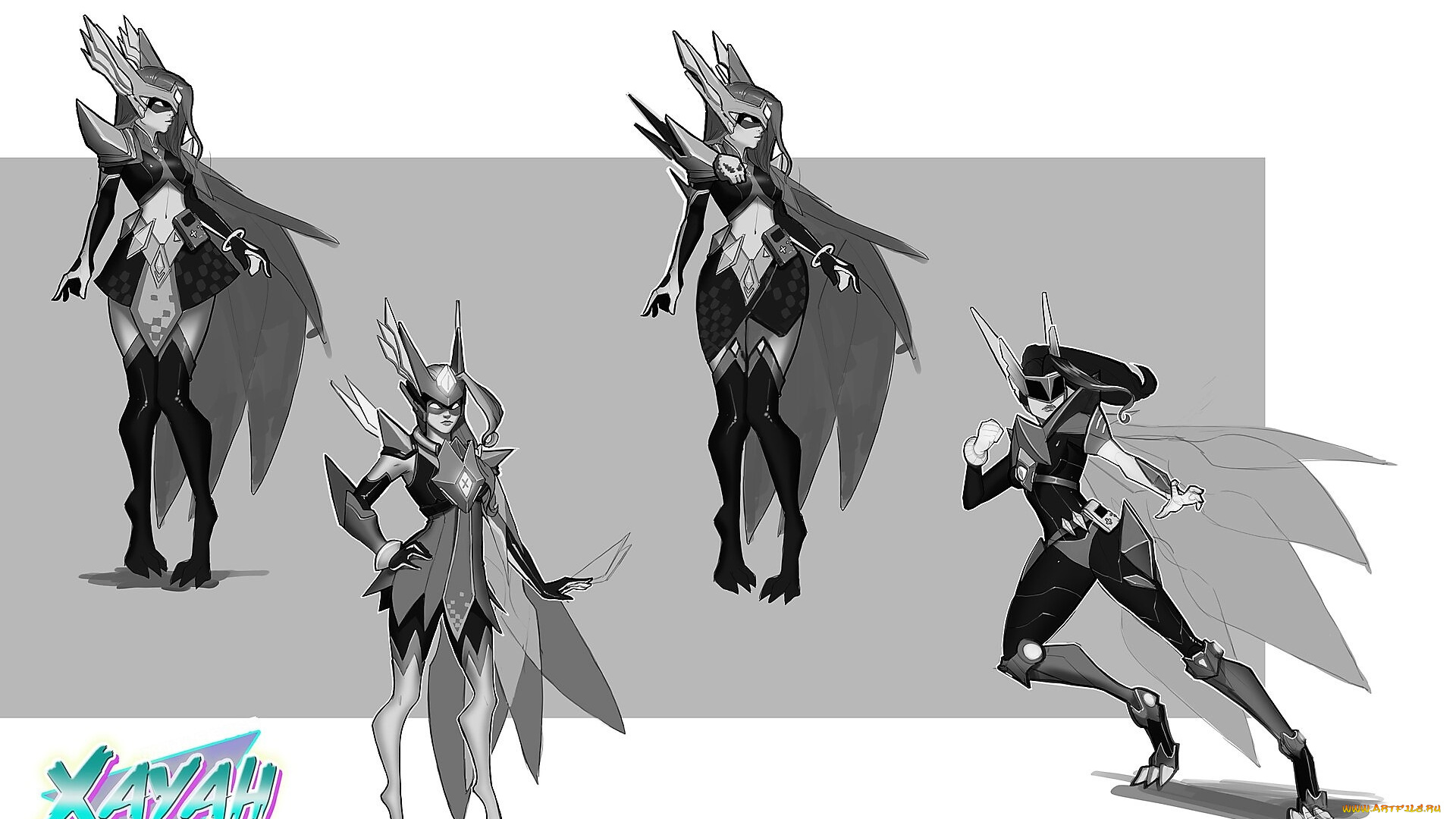 видео, игры, league, of, legends, xayah, образы