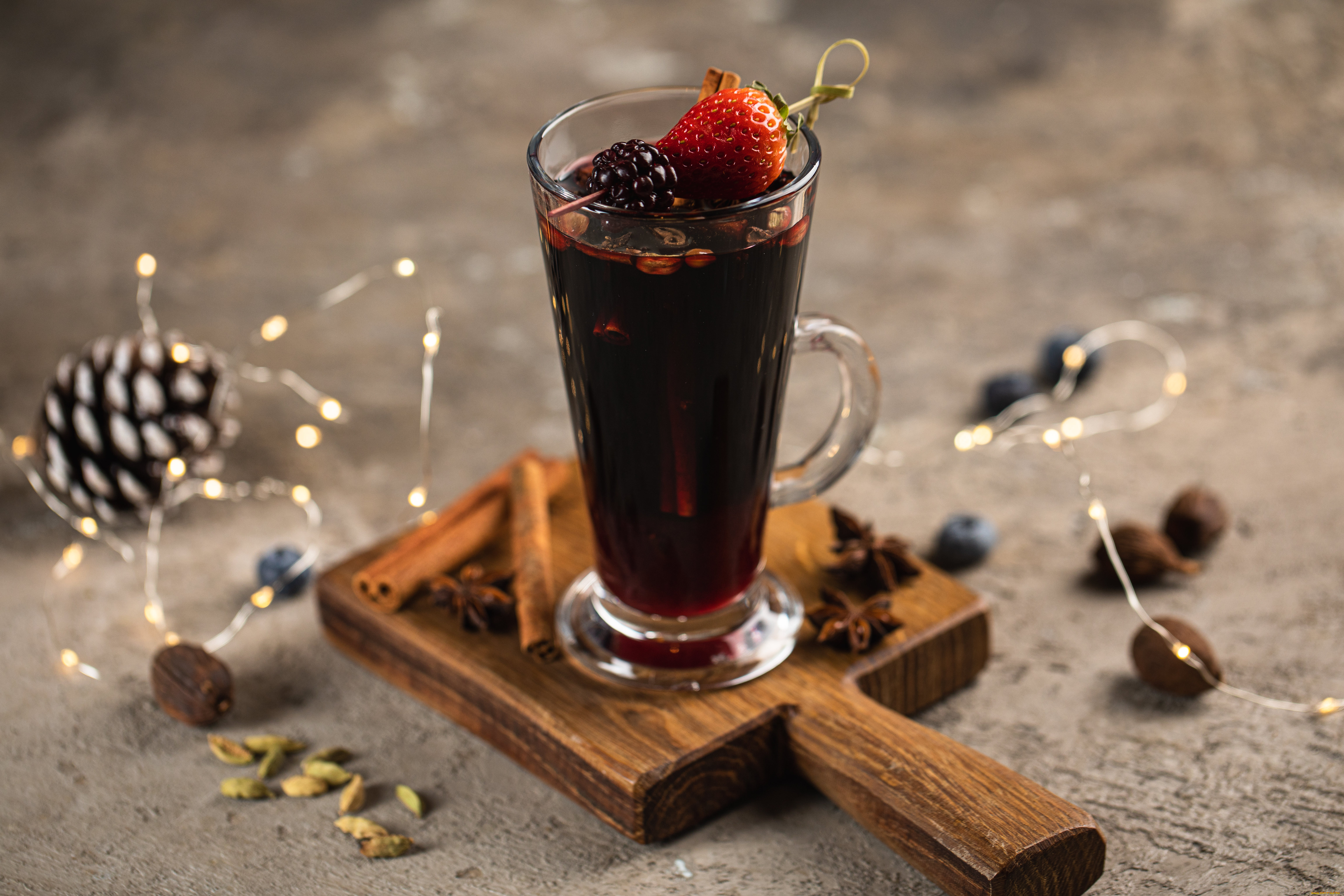 еда, напитки, , коктейль, напиток, ягоды, клубника, корица, специи