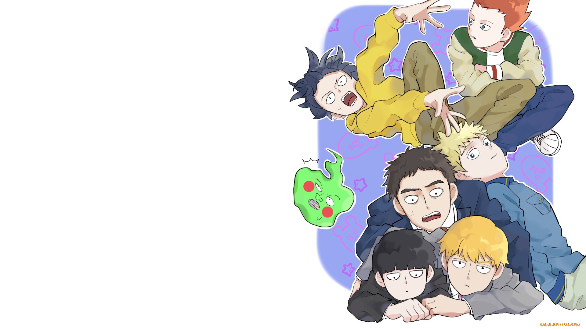 аниме, mob, psycho, 100, парни