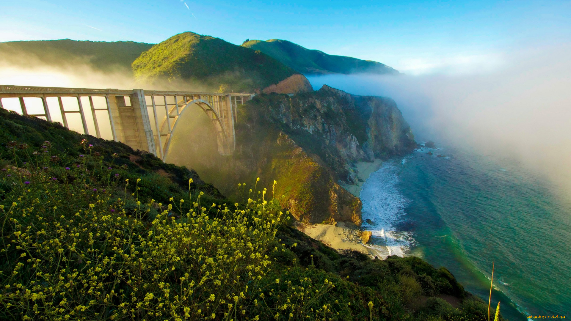 bixby, bridge, near, carmel, california, города, -, мосты, bixby, bridge, near, carmel