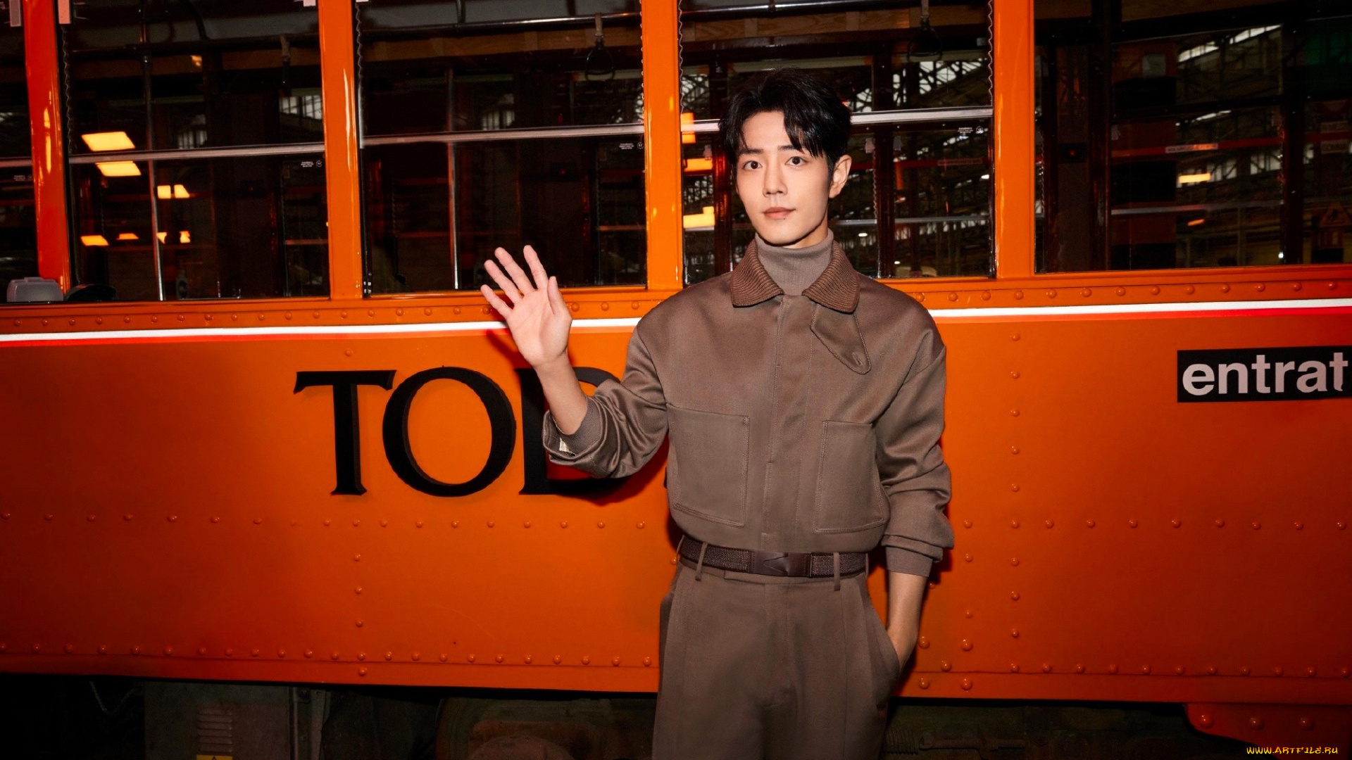 мужчины, xiao, zhan, актер, костюм, автобус, жест