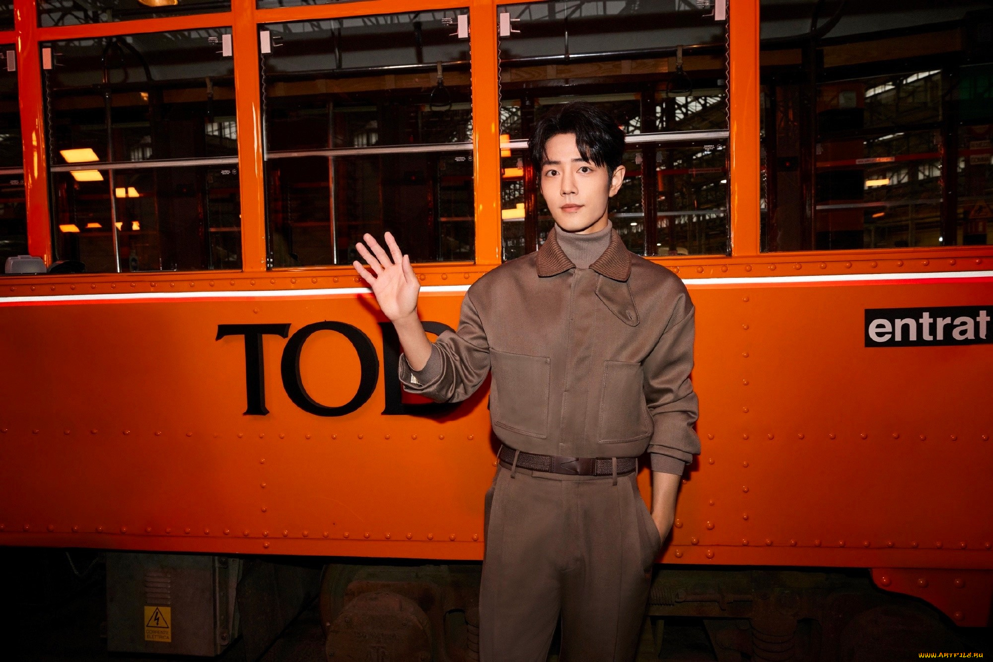 мужчины, xiao, zhan, актер, костюм, автобус, жест