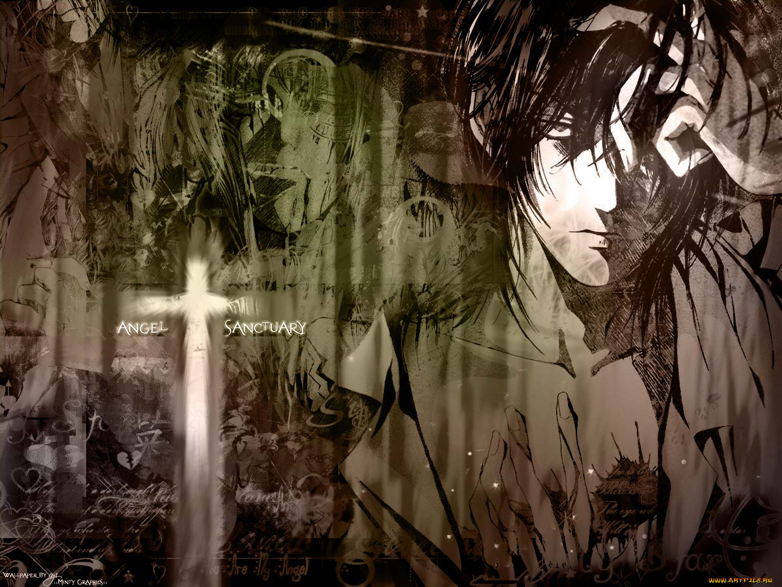 аниме, angel, sanctuary