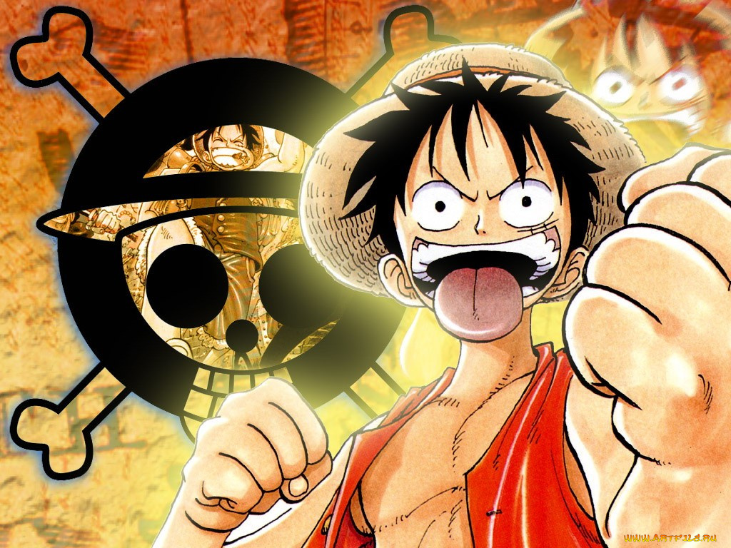аниме, one, piece, monkey, d, luffy