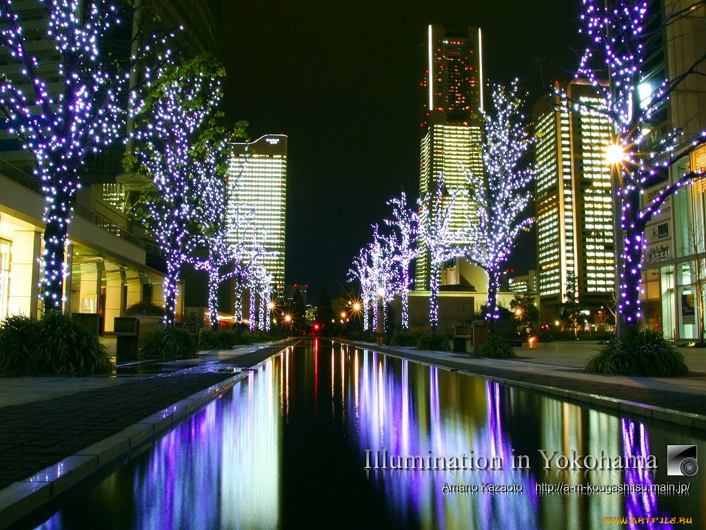 города, огни, ночного