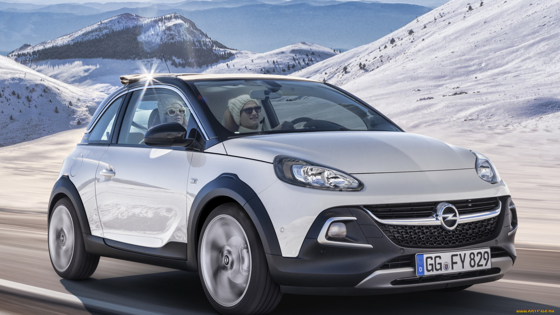 автомобили, opel, rocks, adam, снег, 2014