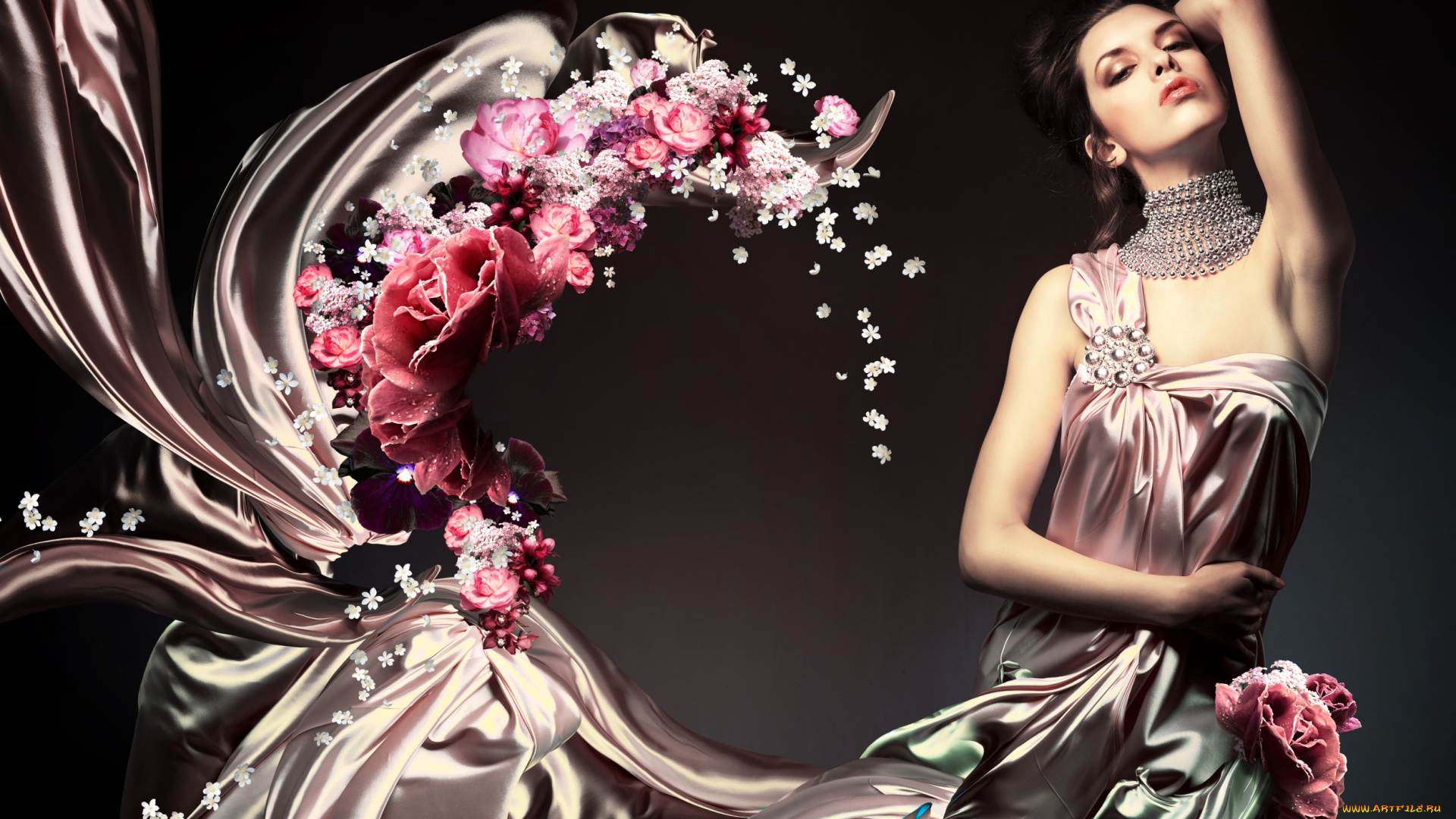 девушки, -unsort, , креатив, платье, антураж