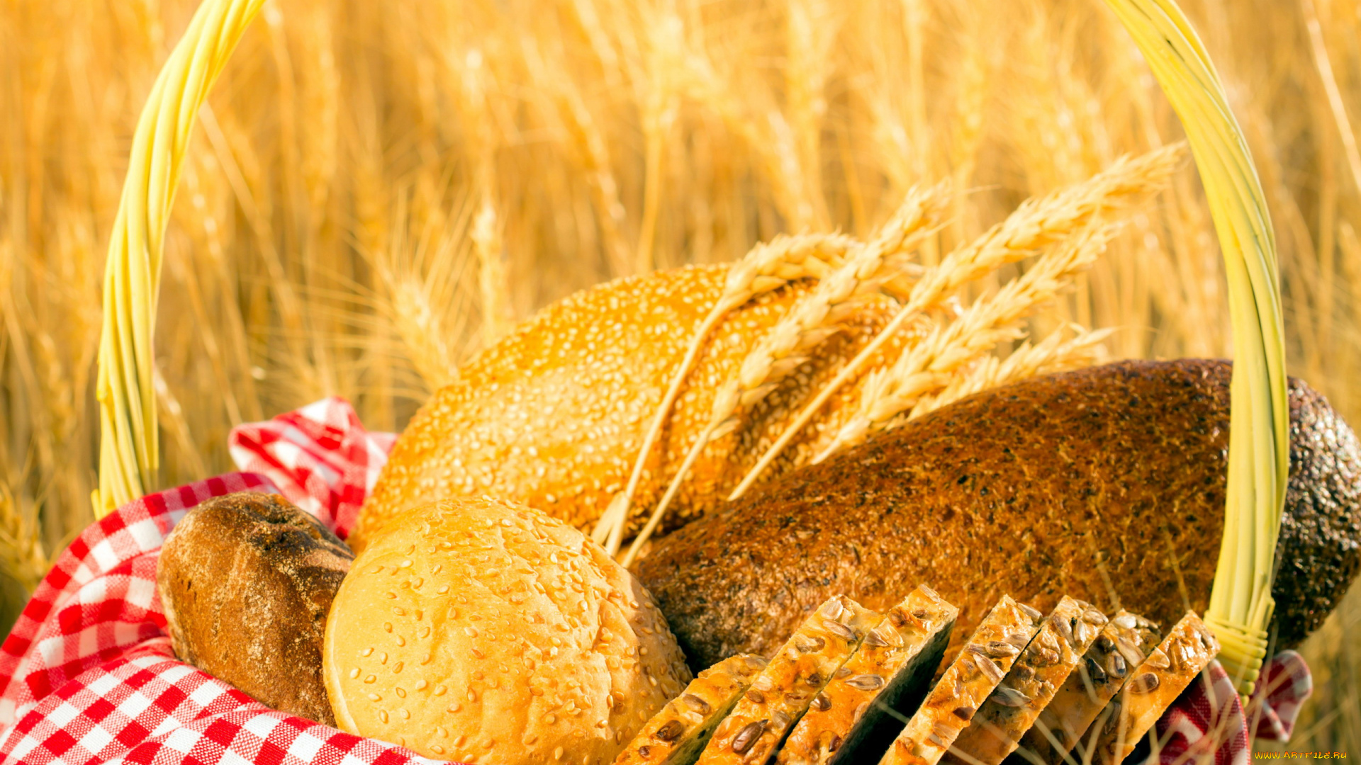 еда, хлеб, , выпечка, салфетка, колосья, корзинка
