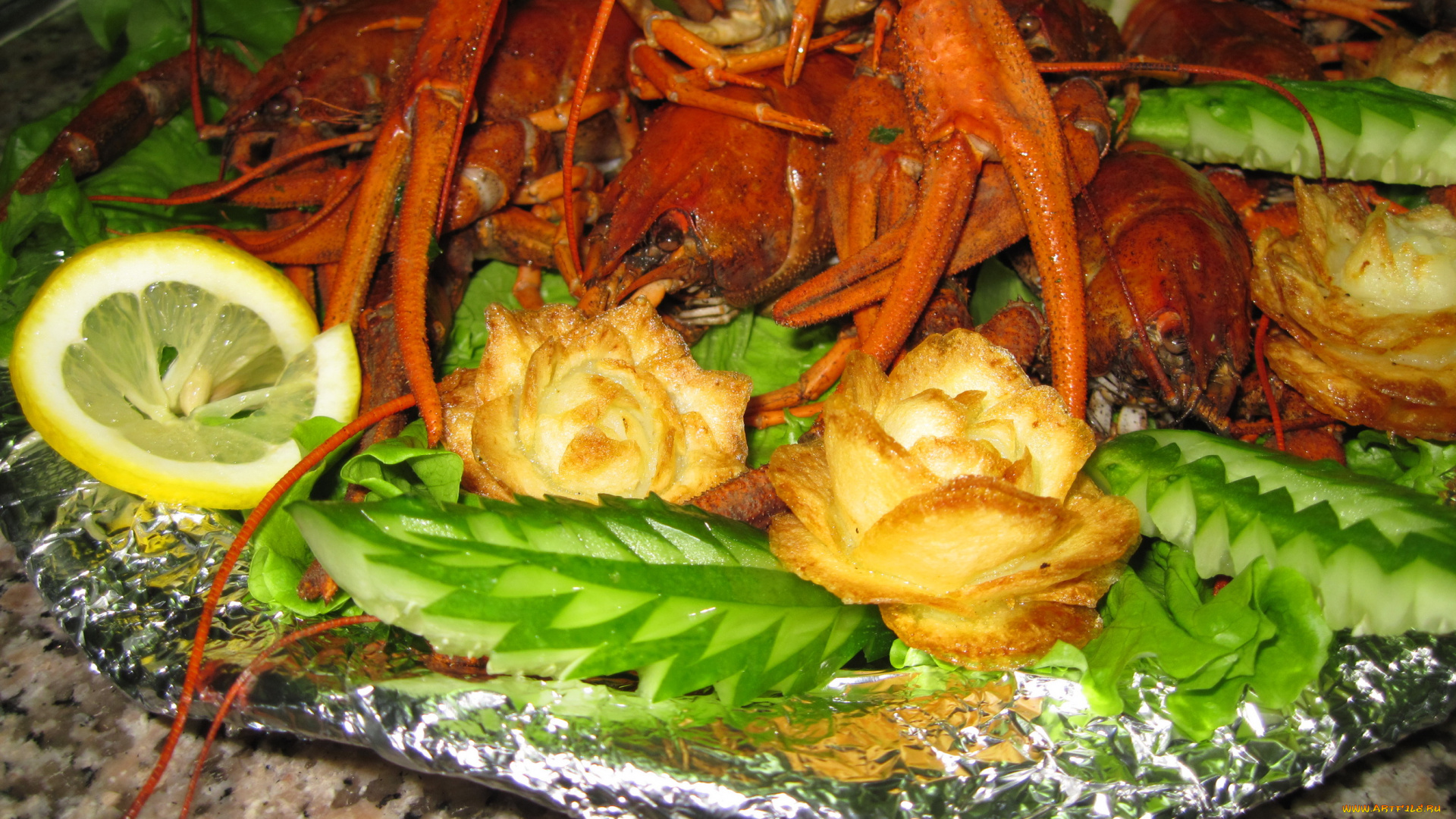 еда, рыба, , морепродукты, , суши, , роллы, раки, дизайн, лимон, огурцы