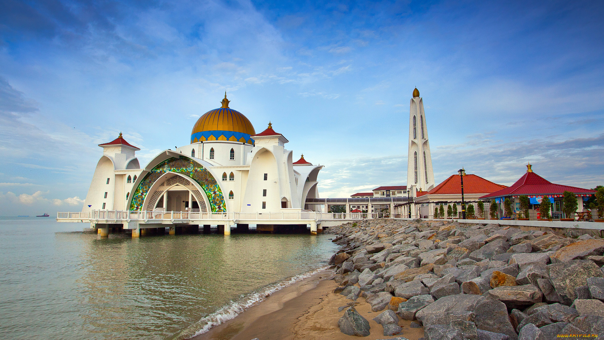 malacca, straits, mosque, города, -, мечети, , медресе, ислам, религия, храм, мечеть