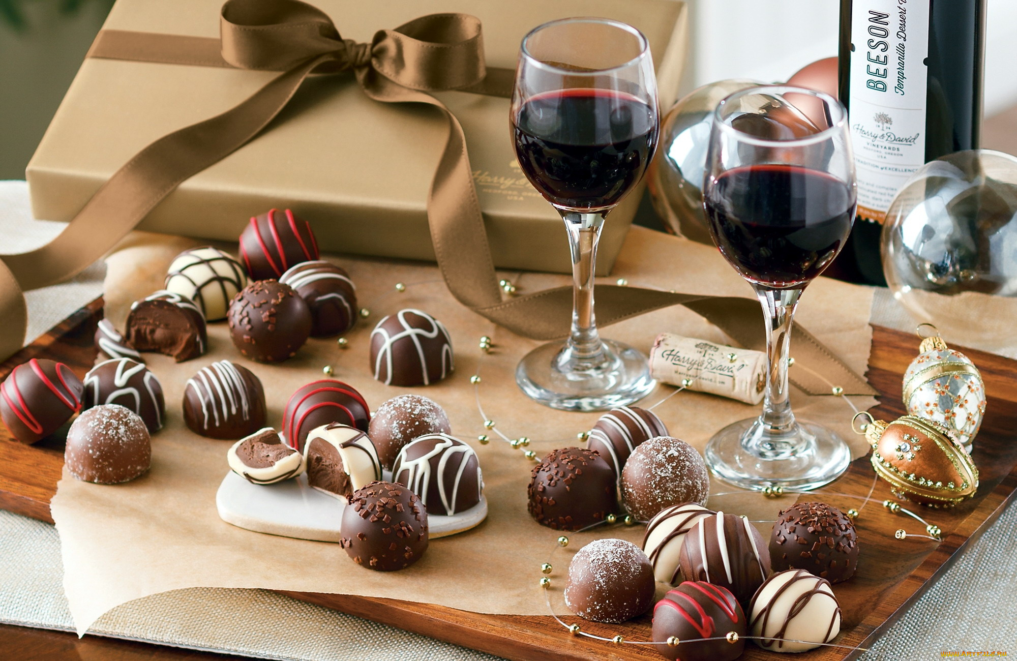 еда, разное, вино, ассорти, бокалы, конфеты
