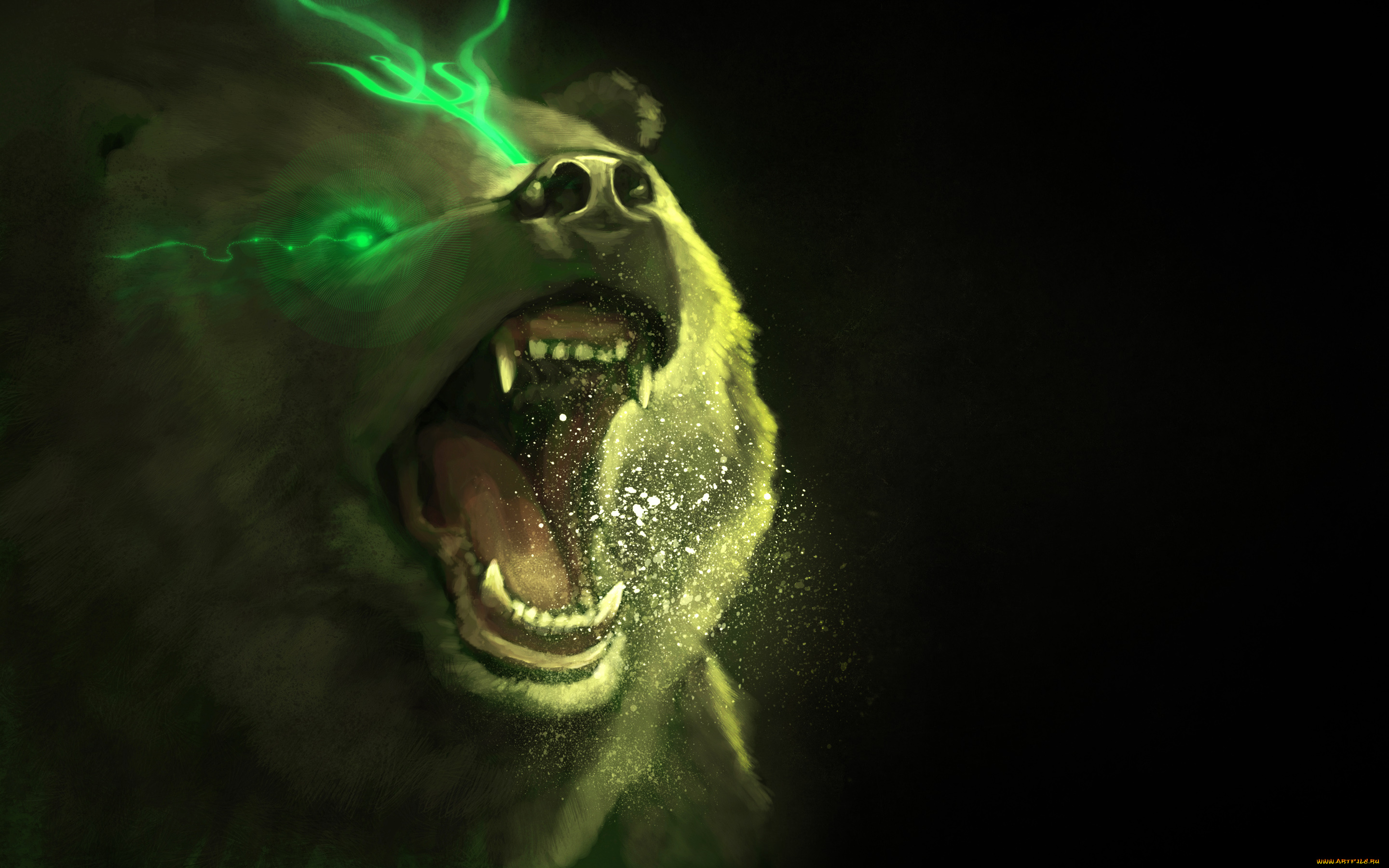 медведь, фэнтези, существа, рычит