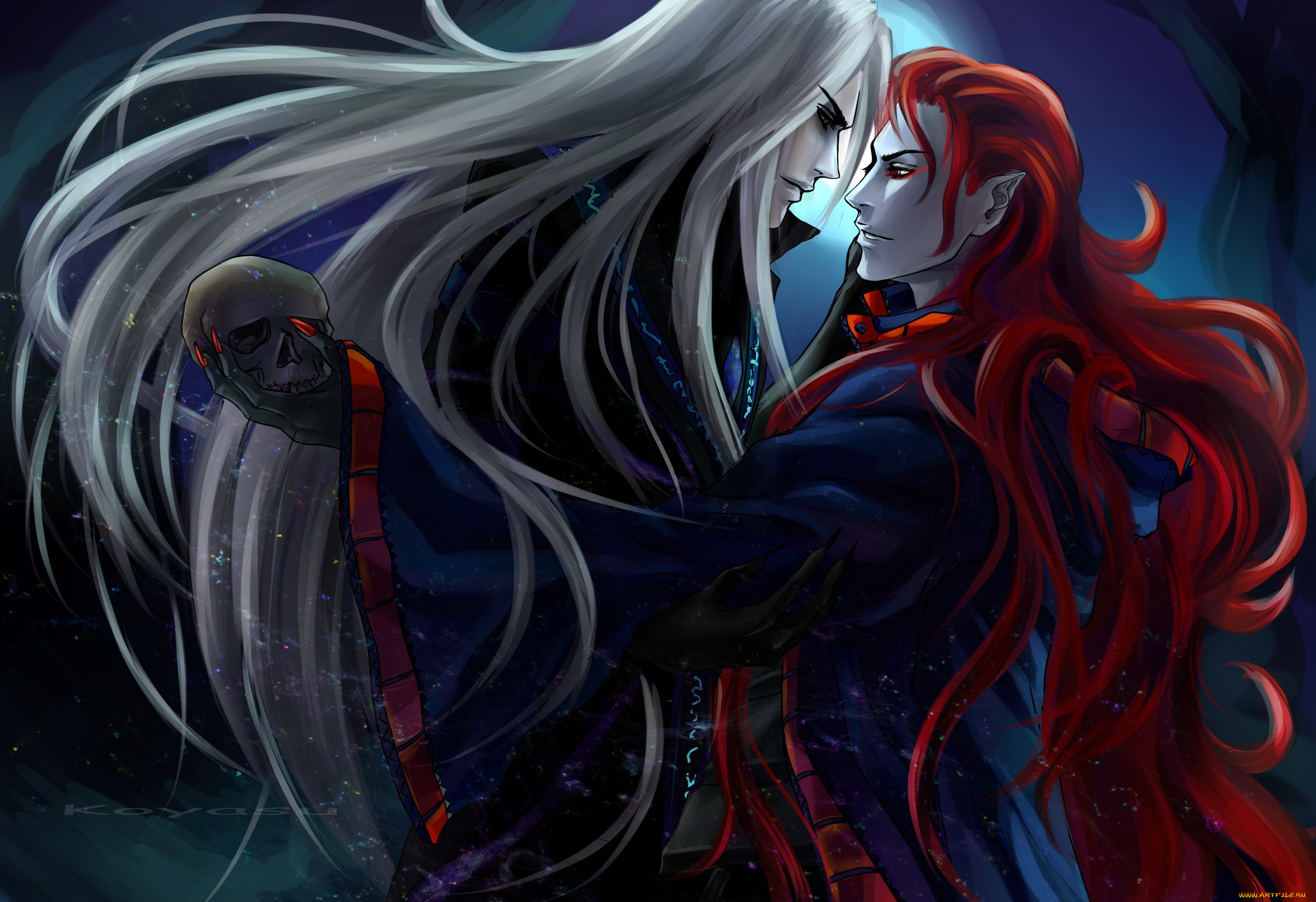 фэнтези, эльфы, фентези, арт, разговор, парни