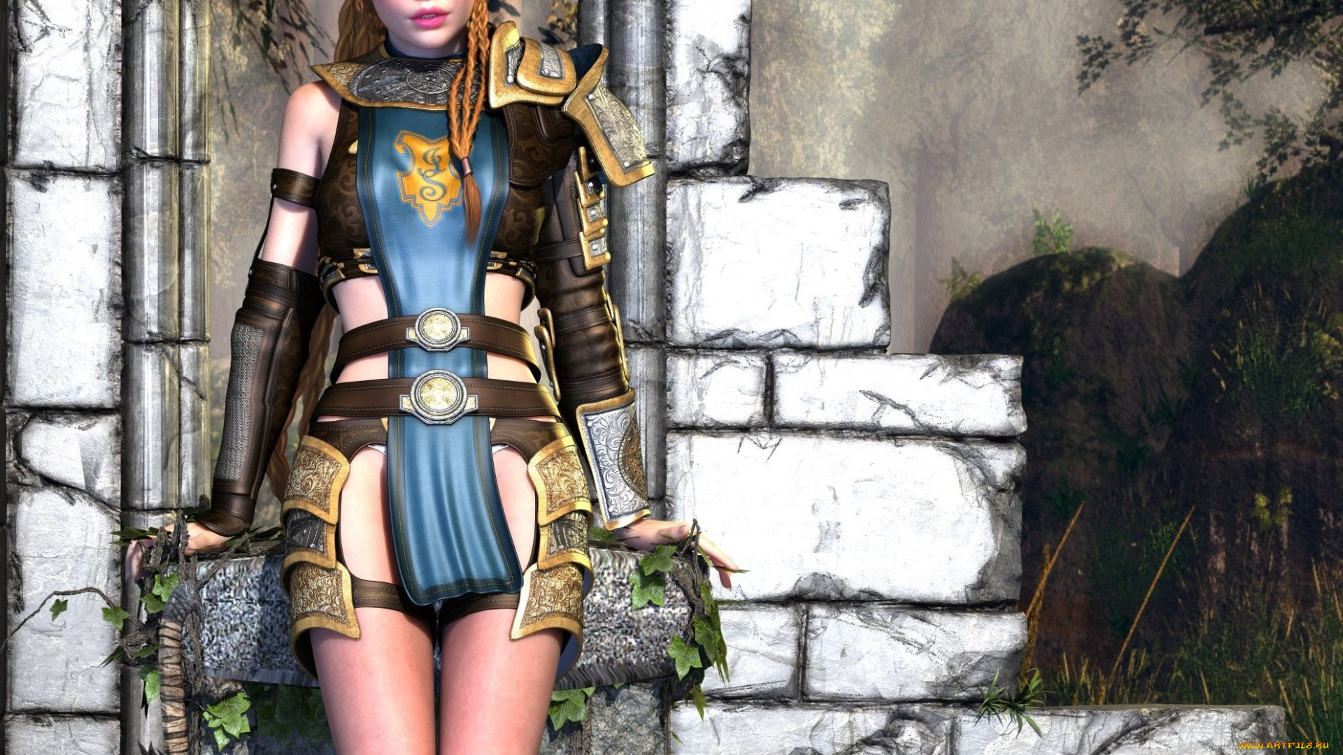 3д, графика, эльфы, , elves, эльфийка, взгляд, фон