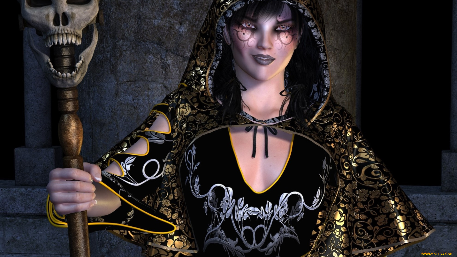 3д, графика, фантазия, , fantasy, девушка, взгляд, фон